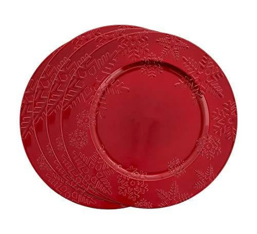 Fennco Styles Holiday Snowflake Design Decorative Charger Plates 13