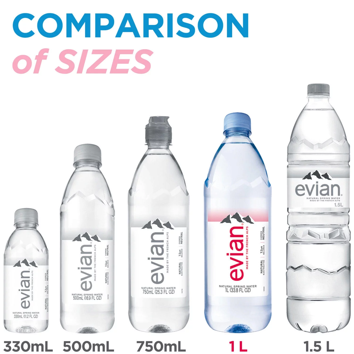 Evian Natural Spring Water (1L, 12 pk.)