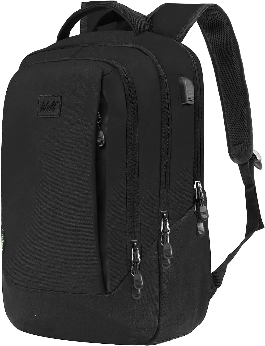 WOLT | Travel Laptop Backpack for Women & Men - airplane approved carry on Business Bag with USB Charging Port(Black)