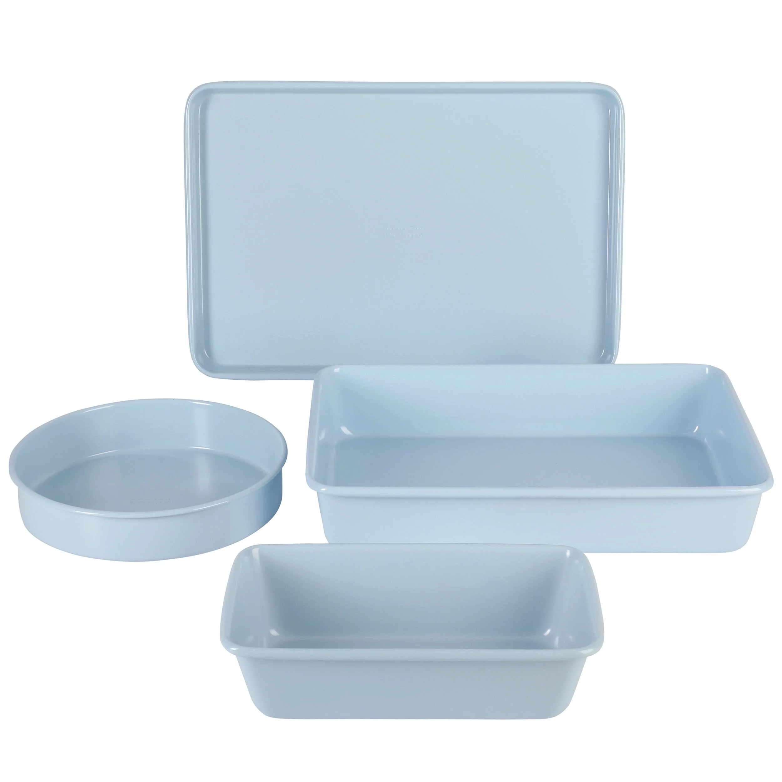 Martha Stewart Everyday Carbon Steel 4 Piece Colored Bakeware Set in Baby Blue