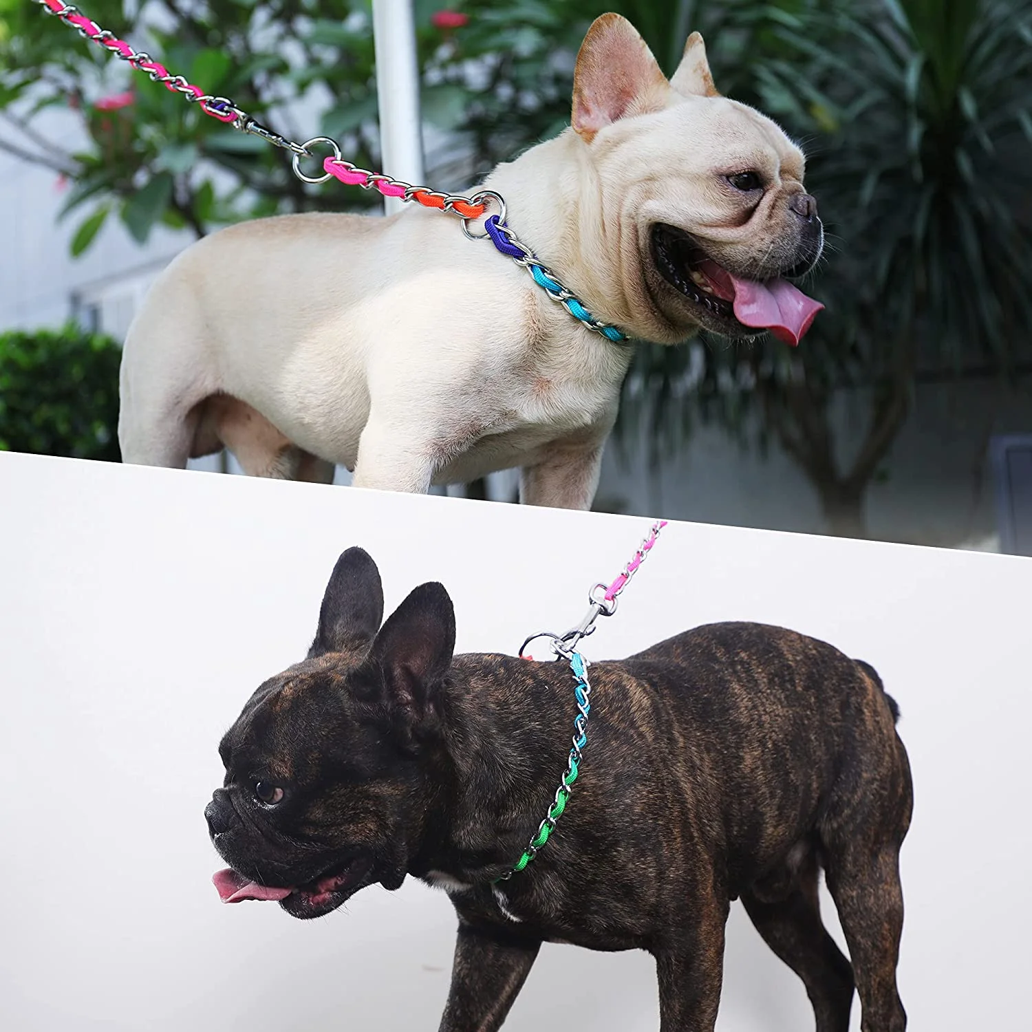 Chain Dog Leash, Stainless Steel Heavy Duty Training Chain Leash with Soft Handle for Medium Large Dogs, 40 inches 3.0 mm