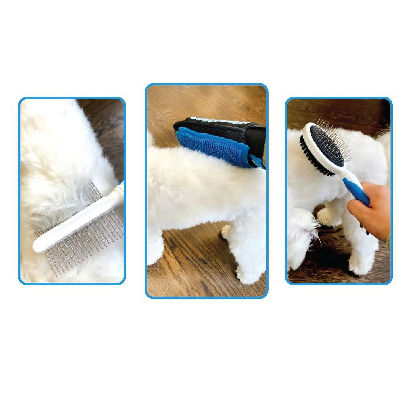 AnimalPlanet 3 Pack Grooming Kit- Double Sided Comb/ Grooming Mitt/ Combo Brush