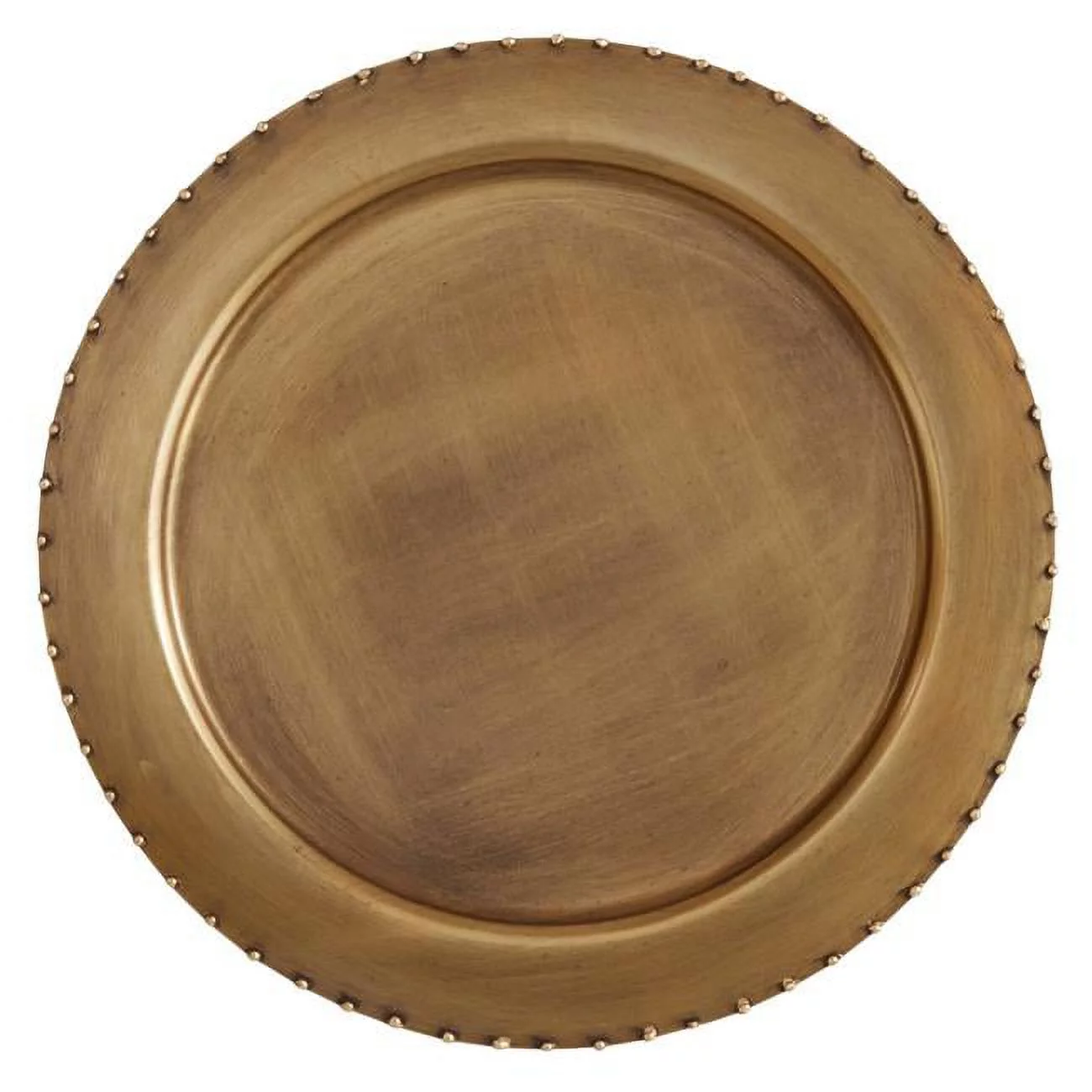 13 in. Dot Rim Charger Plates, Gold - Set of 4