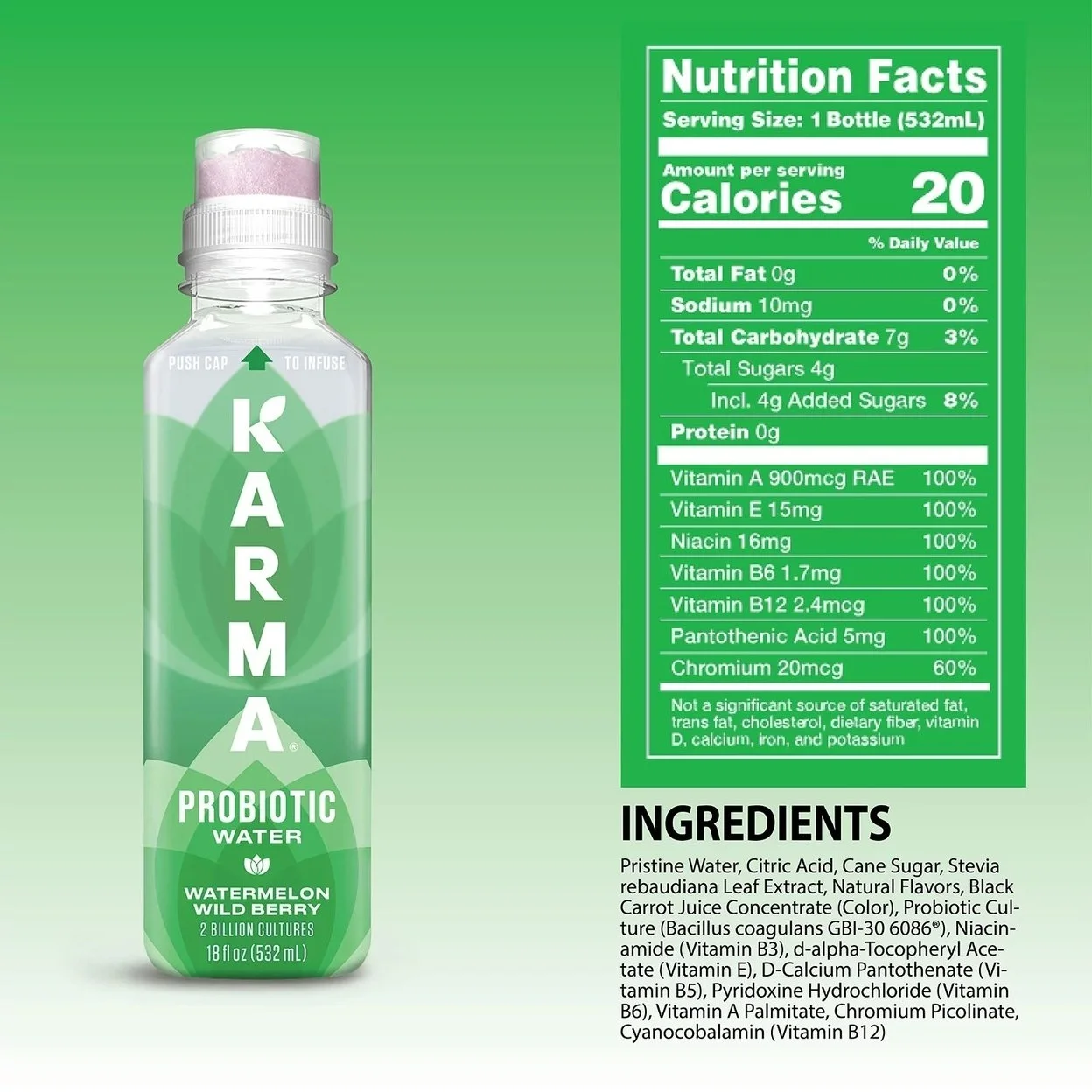 Karma Probiotic Water Variety Pack 18 Fluid Ounce (Pack of 12)