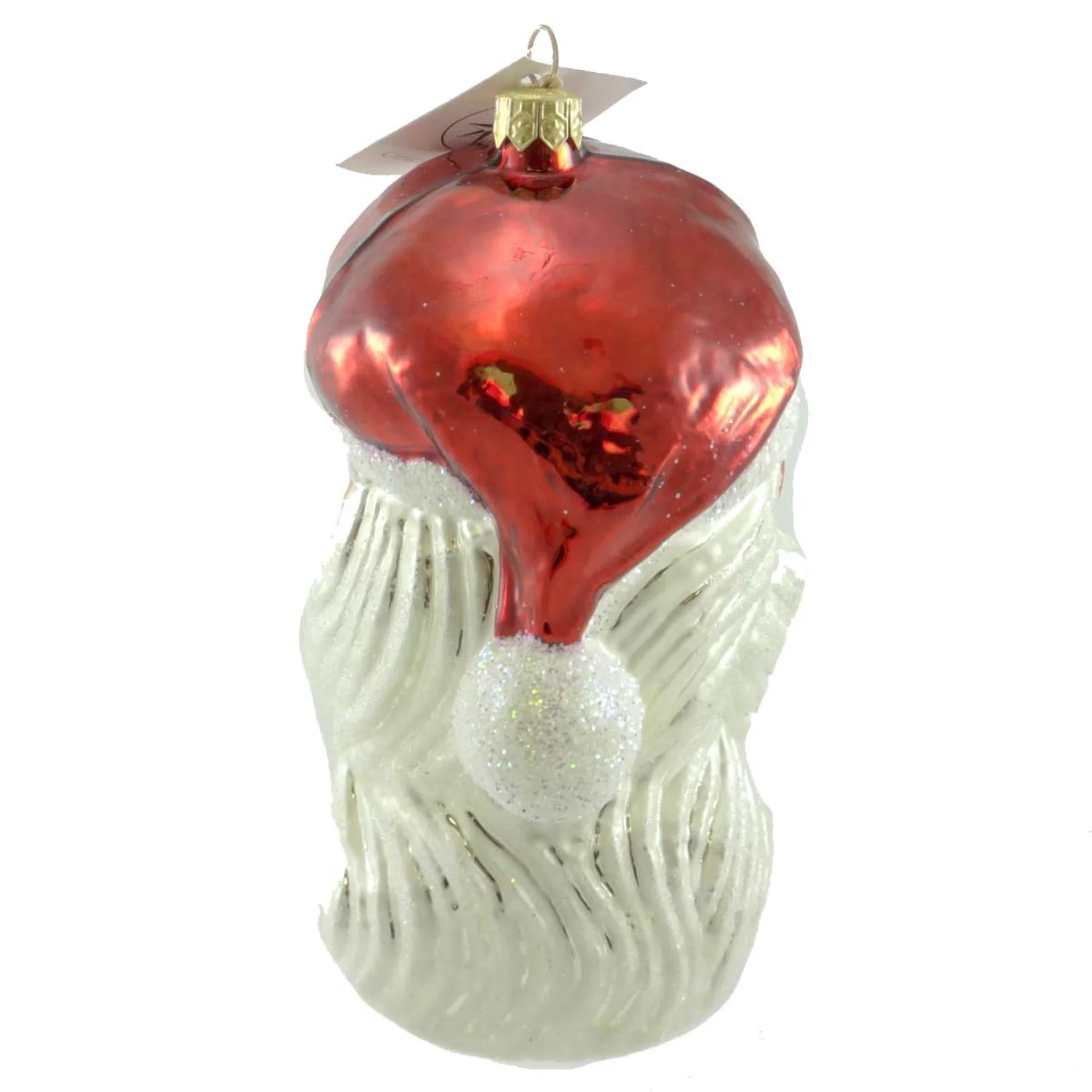 Christopher Radko WINNING SMILE Glass Ornament Santa Head Christmas
