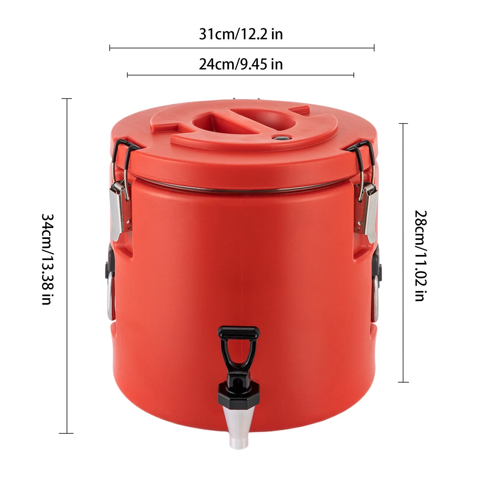 MIDUO Insulated Thermal Beverage Dispenser Hot & Cold Drink Stainless Steel Dispenser w/ Faucet