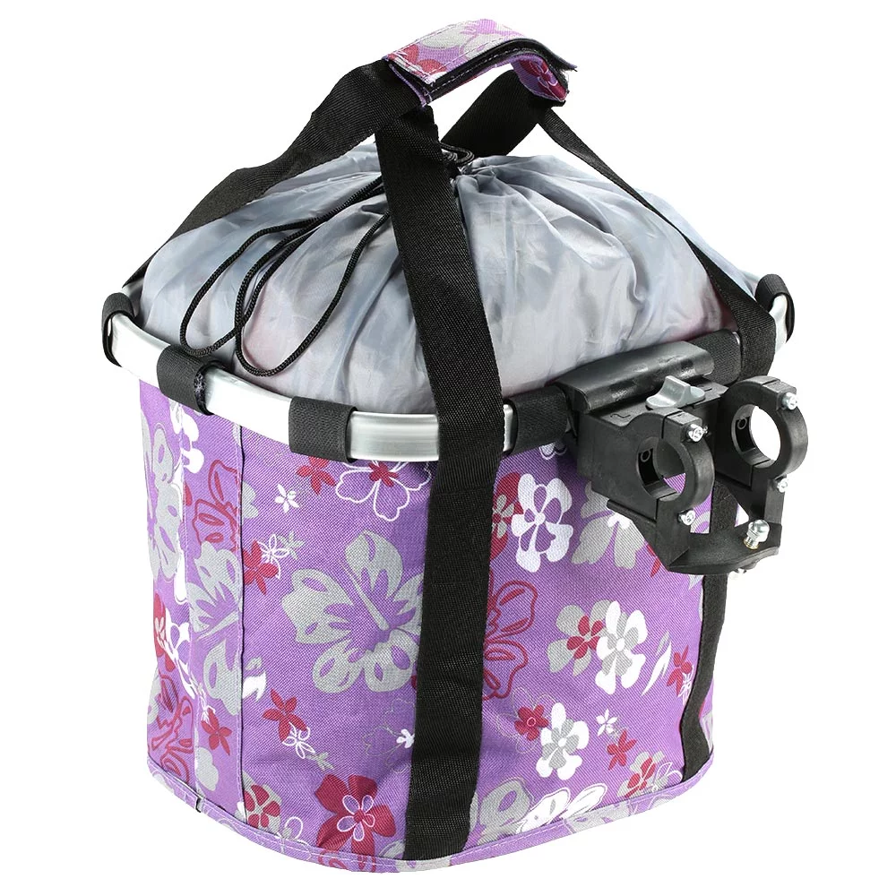 Bicycle Bike Detachable Cycle Front Canvas Basket Carrier Bag Pet Carrier Aluminum Alloy Frame Pet Carrier