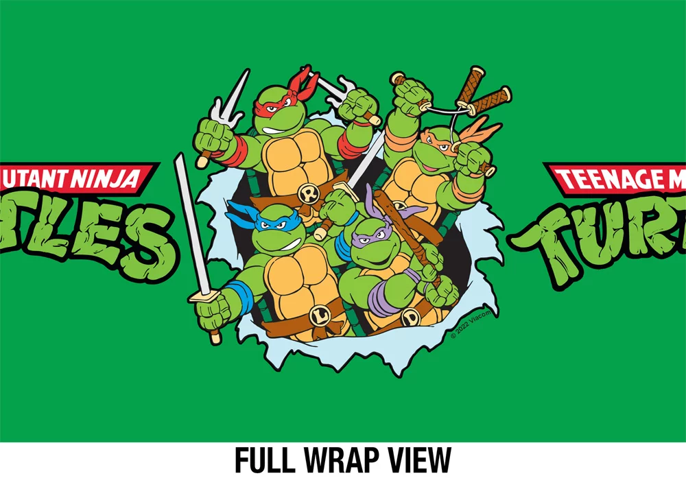 Teenage Mutant Ninja Turtles TMNT Official Turtles And Logo 18 oz Insulated Water Bottle, Leak Resistant, Vacuum Insulated Stainless Steel with 2-in-1 Loop Cap