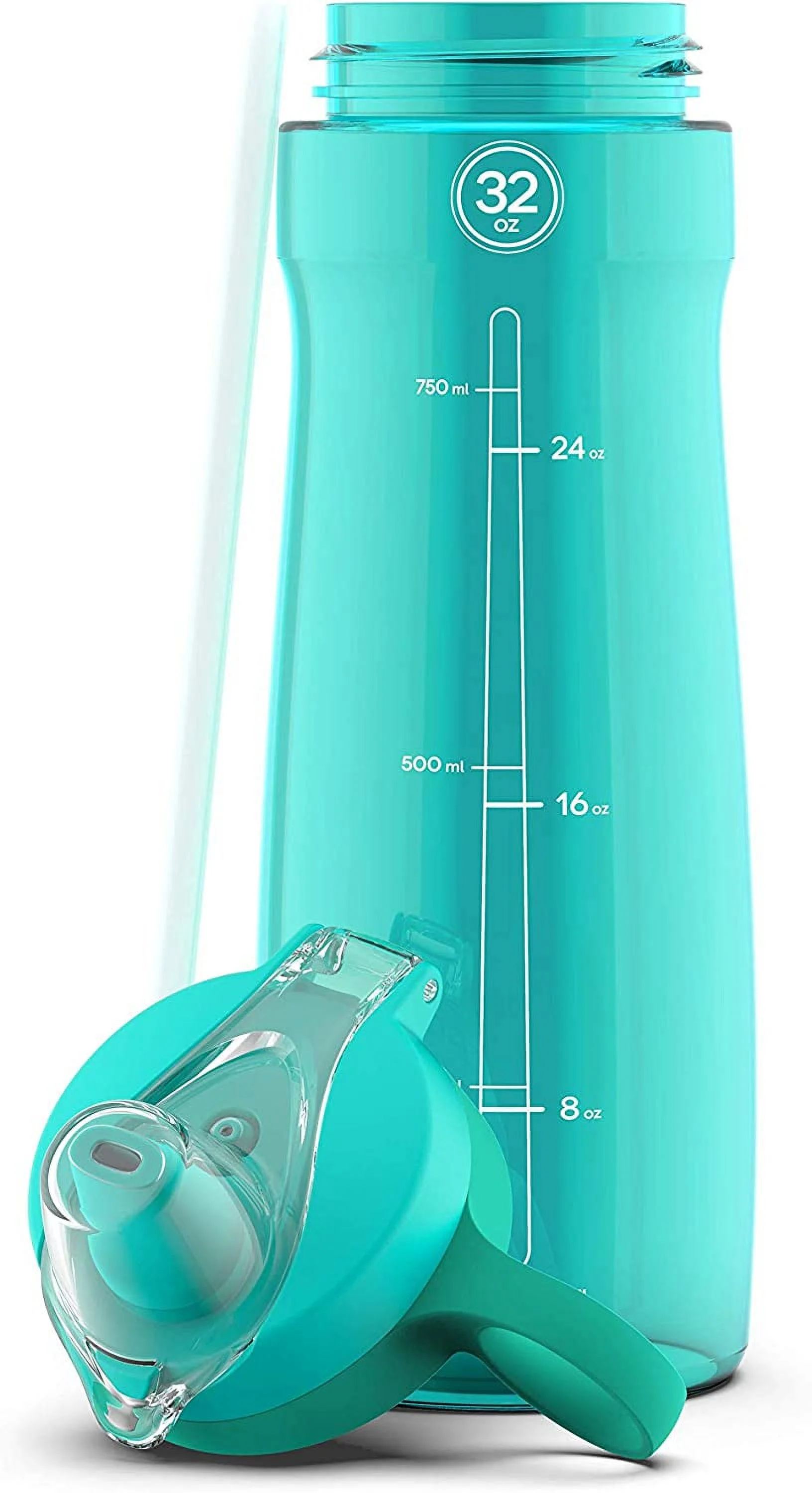 Pogo BPA-Free Tritan Plastic Water Bottle with Soft Straw, 32 Oz, Aquaviva