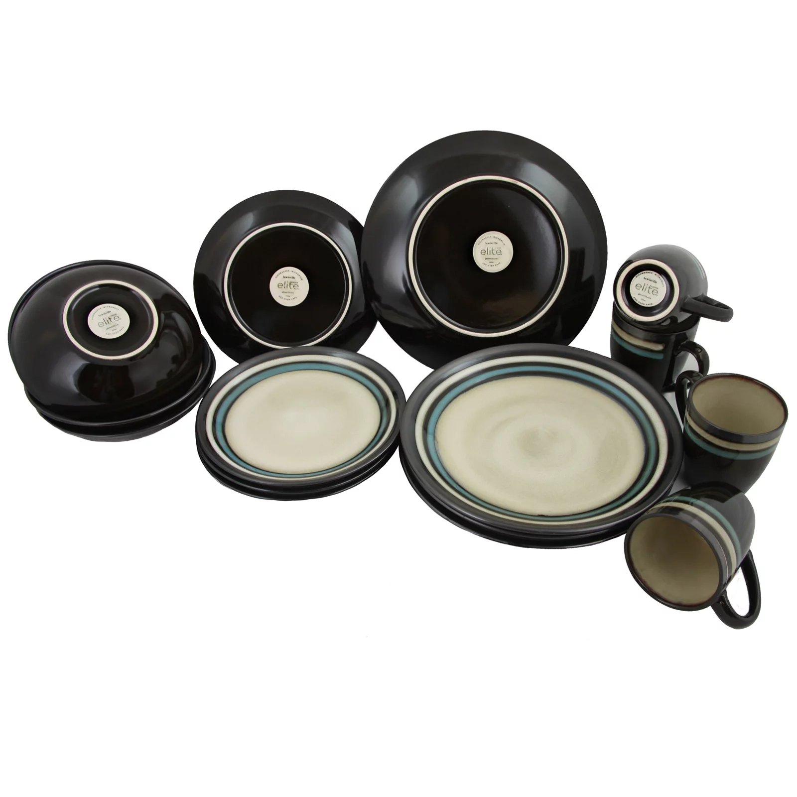 GB Elite Lewisville 16 Piece Dinnerware Set, Teal