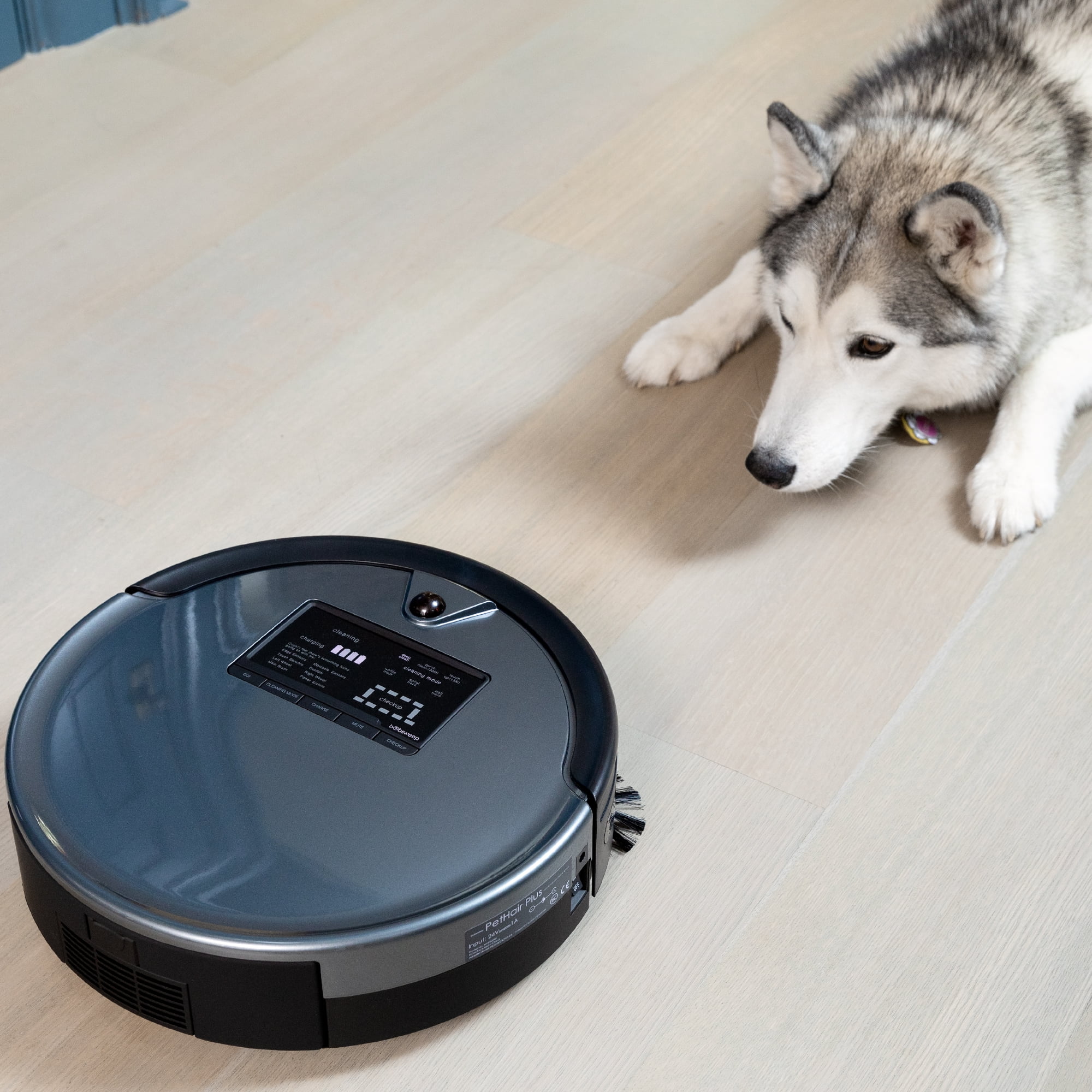 Bobsweep Pet Hair Plus Robotic Vacuum Cleaner and Mop, Charcoal
