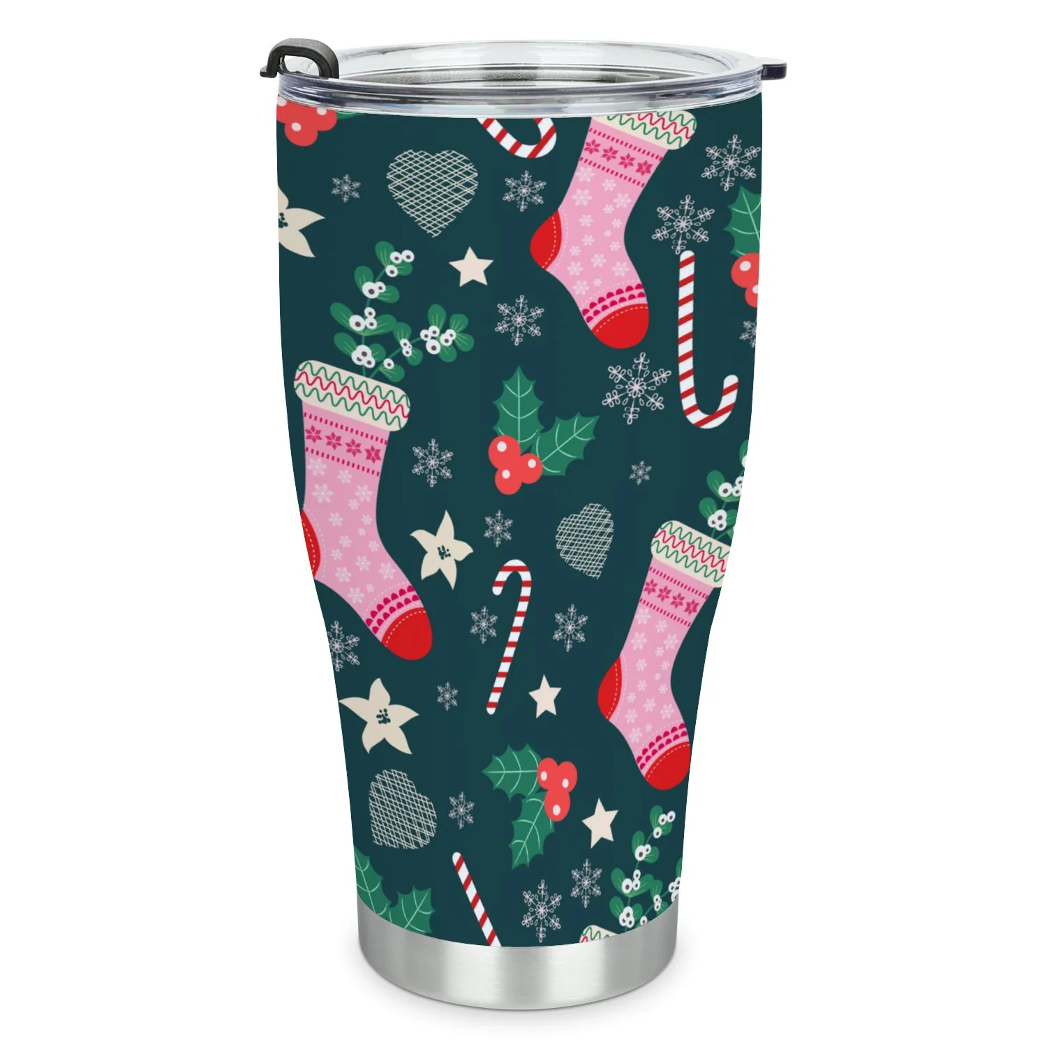 Hidove Stainless Steel Tumbler, Christmas Background 30oz Leak Proof & Stainless Steel Bottle for Hot & Cold Drinks - Coffee Travel Mug, Water Metal Canteen, Thermal Cup