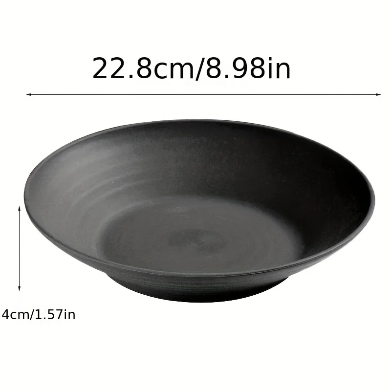 6 Pcs 9 Inch Wheat Straw Tray, Lightweight Plastic Dish Cutlery Unbreakable Reusable Dishwasher Microwave Kitchen Cutlery Deep Dinner Plate, Reusable Wheat Straw Dinnerware, Plastic Plates Alternative