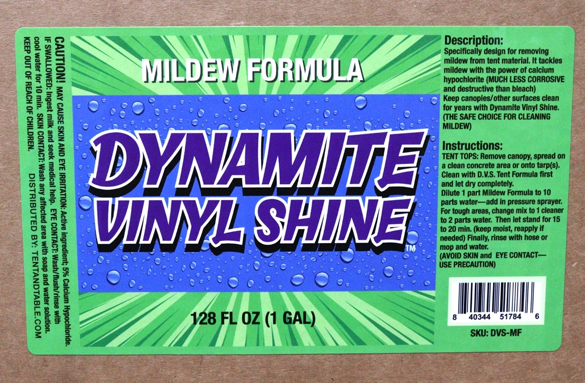 Dynamite Vinyl Shine Mildew Formula Tents Bounce Houses Water Slides, 1 Gallon