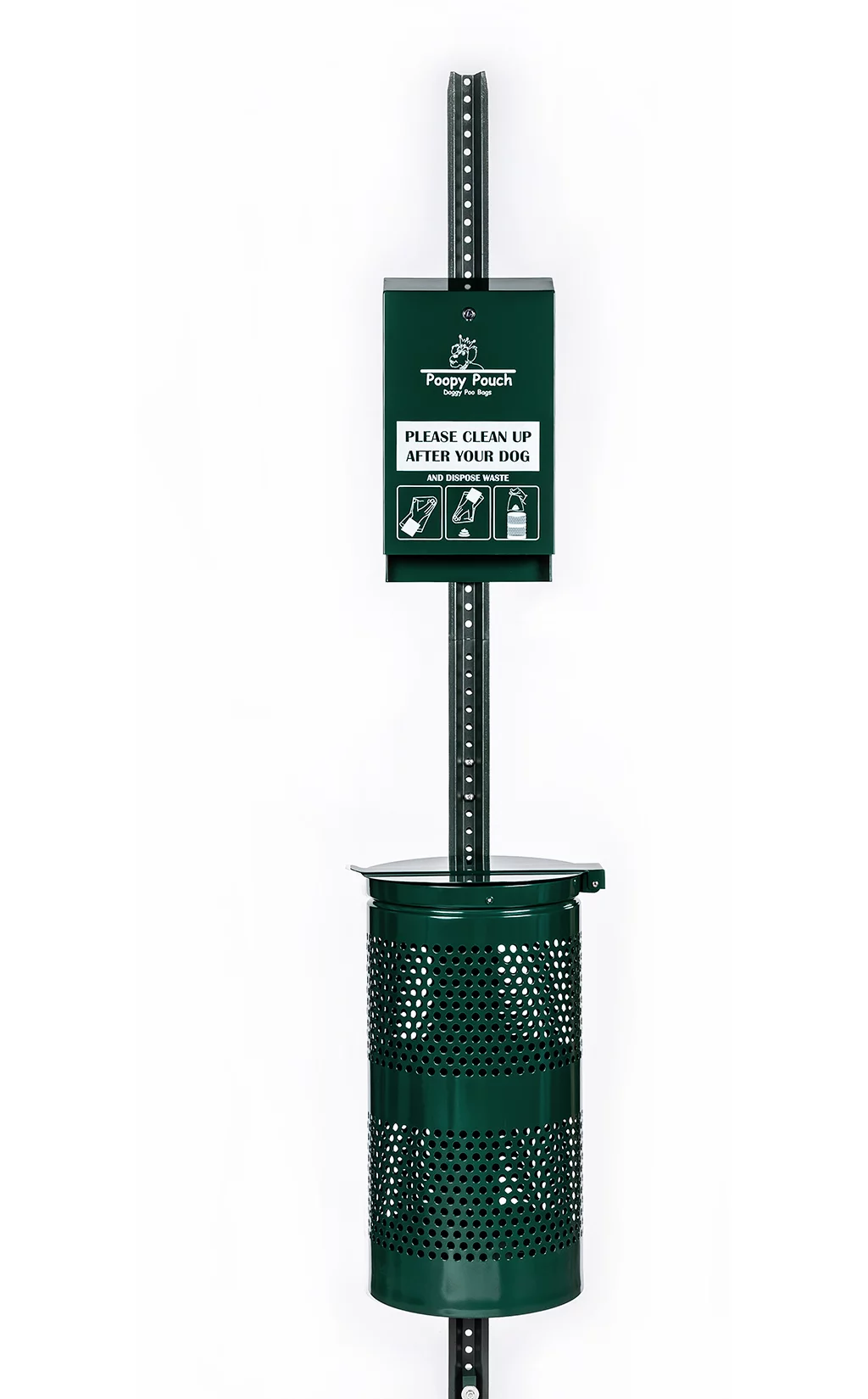 Imperial Outdoor Dog Waste Station Complete Kit - Includes Hardware, Bag Dispenser, Trash Receptacle and Sign