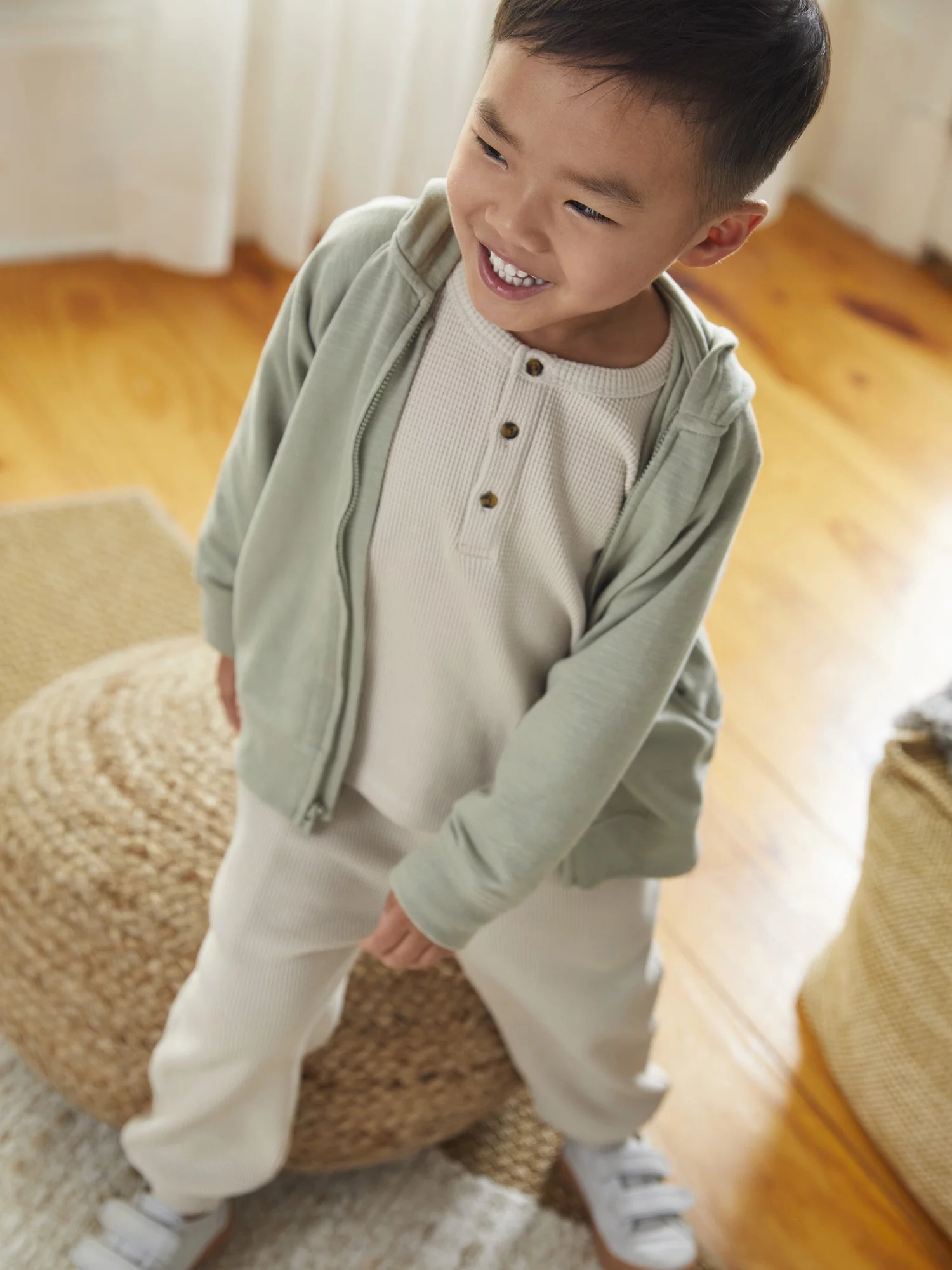 Modern Moments by Gerber Toddler Boy Long-Sleeve Casual Waffle Henley T-Shirts, 2-Pack, 12M-5T