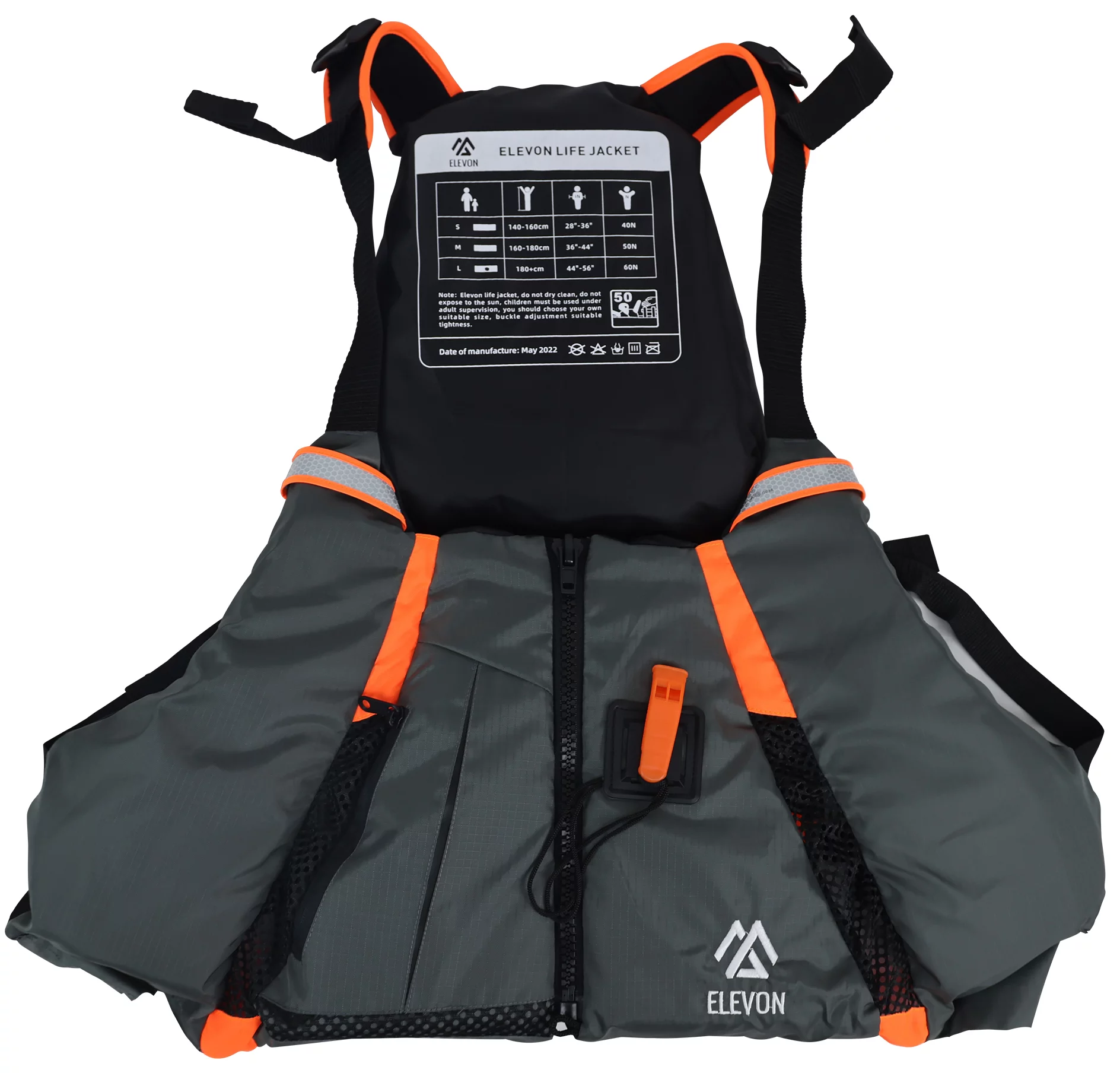 Elevon Padded Universal Kayak Boating Life Vest Life Jacket, Small, Medium and Large