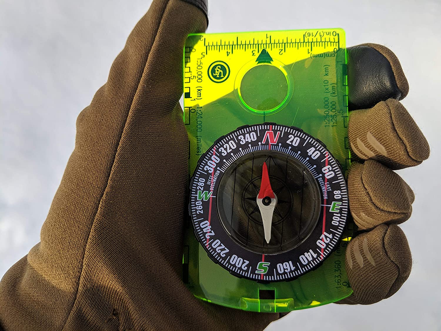 UST Hi Vis Waypoint Map Compass, Neon