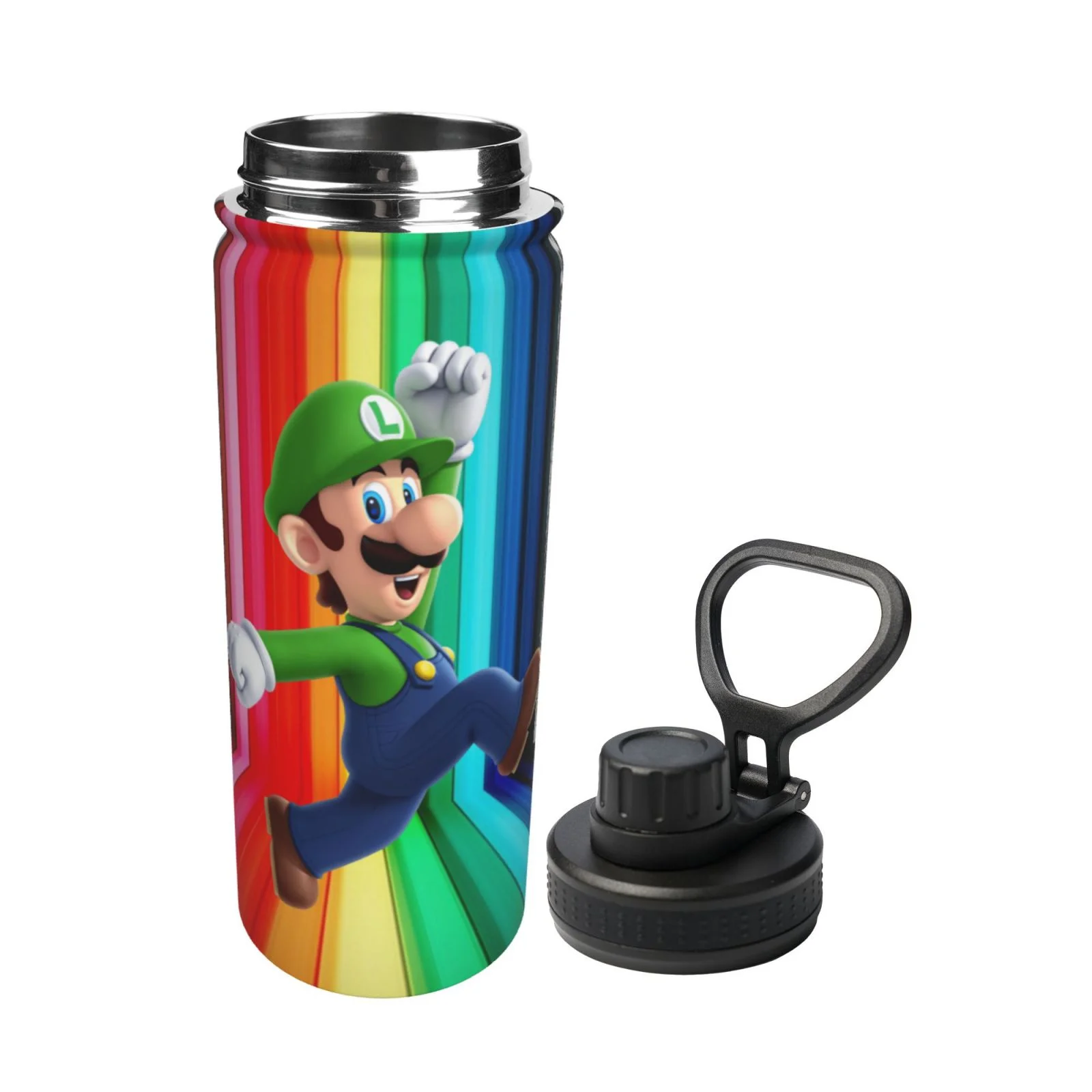 Luigi's Mansion Funny Game Unisex Sports Insulated Water Bottles Kettle Stainless Steel Portable Cup 18OZ For School Travel Gym Running