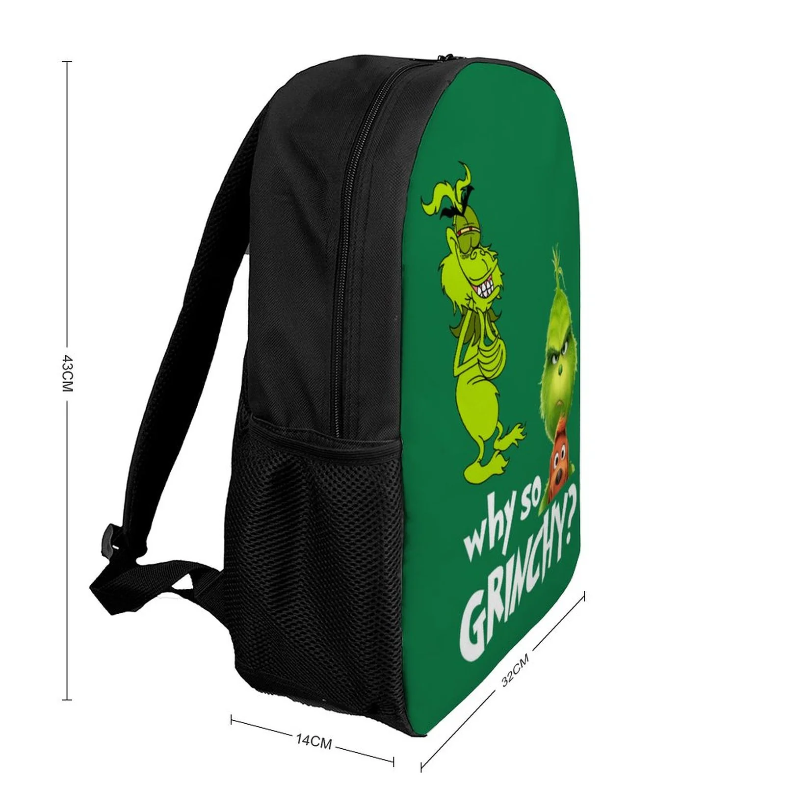 Cartoon Grinch Backpacks Basic Shoulder Daypack Bookbag Satchel Knapsack Rucksack For School Office Travel