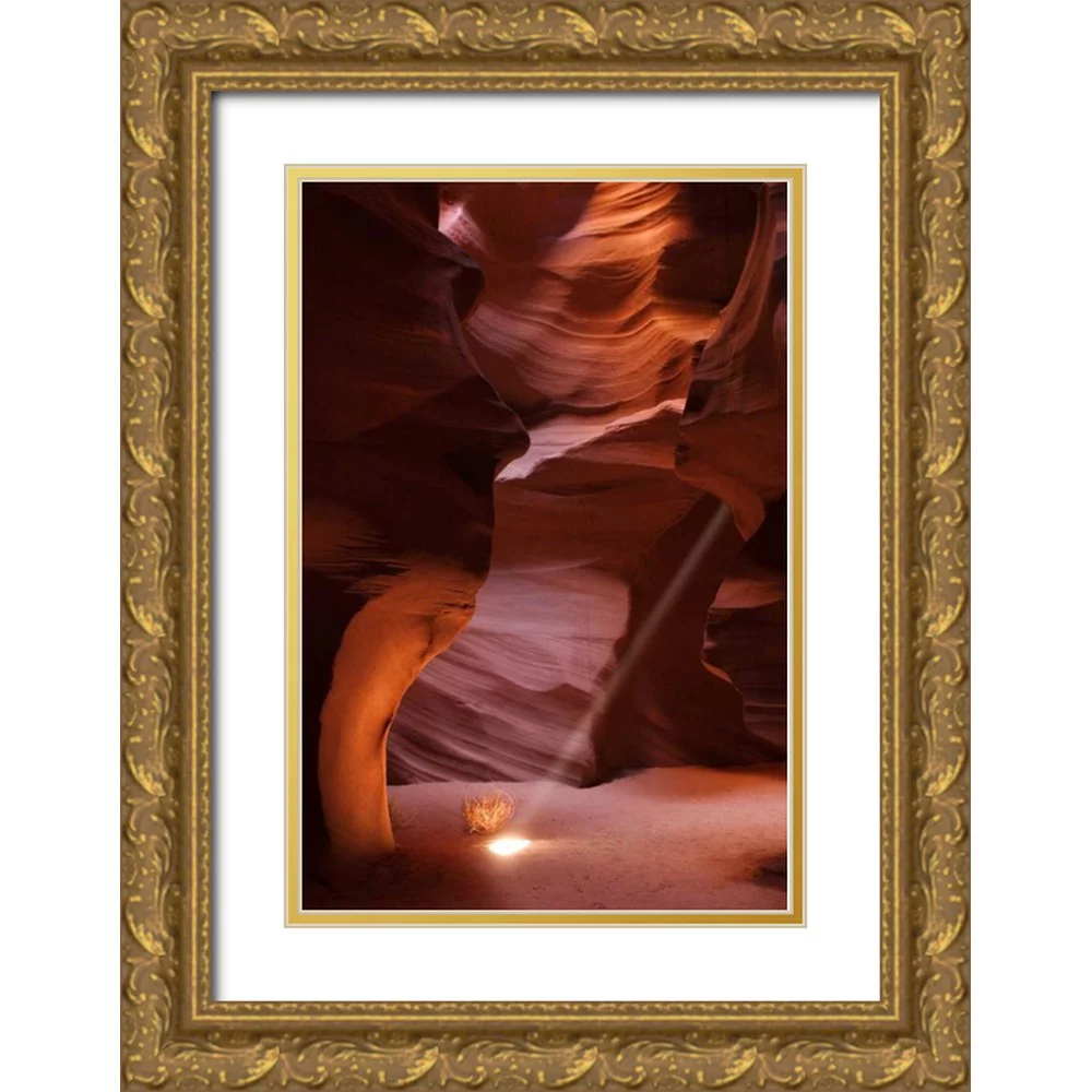 Kaveney, Wendy 17x24 Gold Ornate Wood Framed with Double Matting Museum Art Print Titled - AZ, Page Sunbeam shining into Antelope canyon