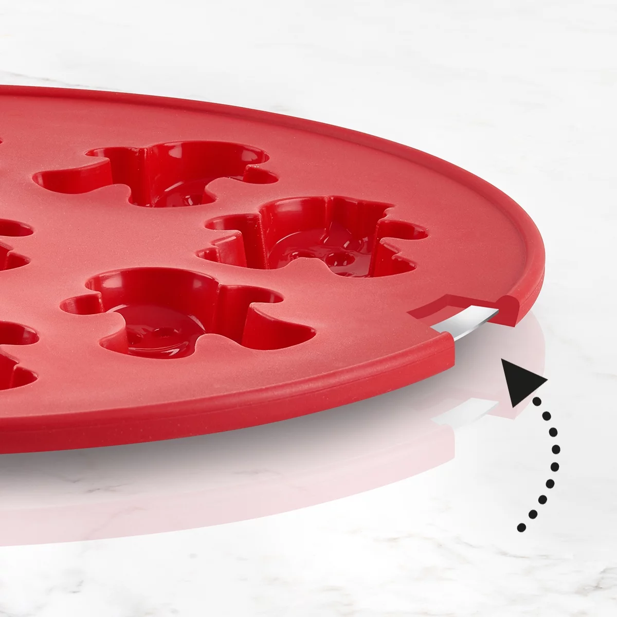 Trudeau Christmas Gingerbreadman Muffin Cake Pan, Structured Silicone, 9