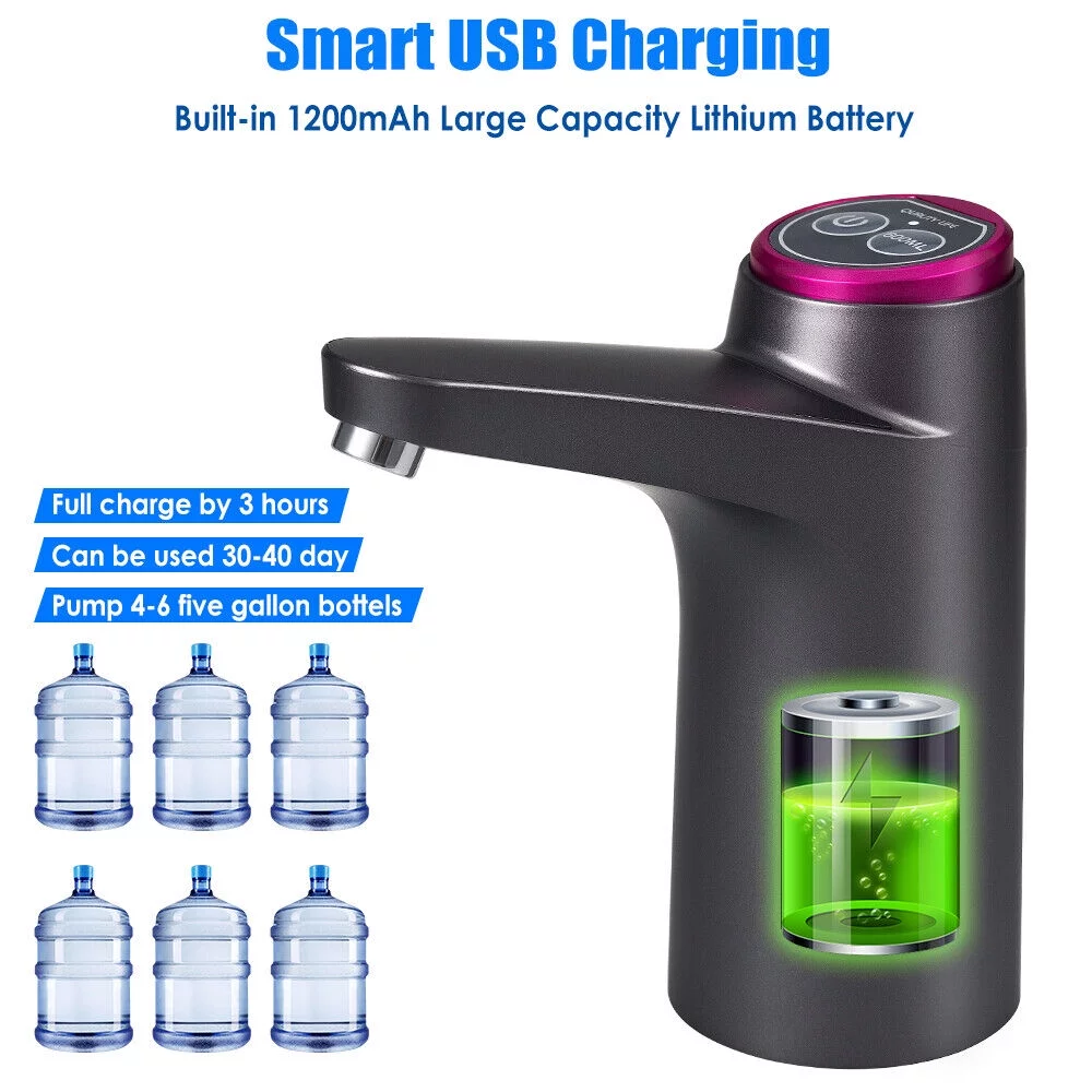 Water Bottle Switch Pump Electric Automatic Universal Jug Dispenser 5 Gallon USB