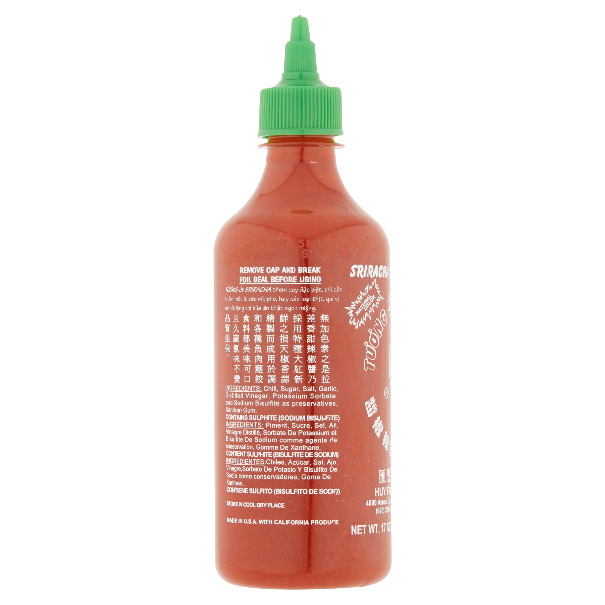 Huy Fong Sriracha Hot Chili Sauce, 17 oz Bottles (2 pack)