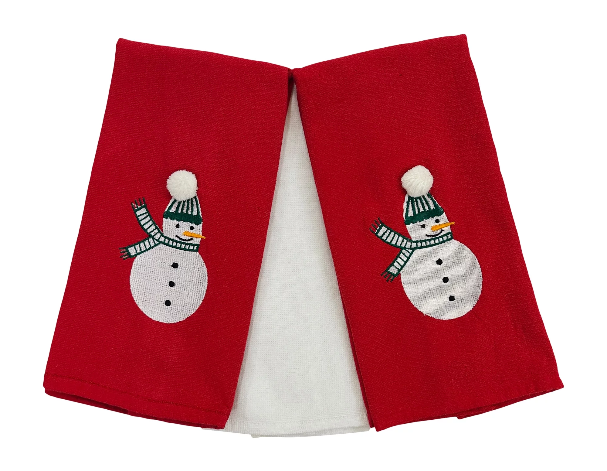 Serafina Home Holiday Christmas Kitchen Towels: Jolly Snowman Enjoying a Winter's Night with Friends