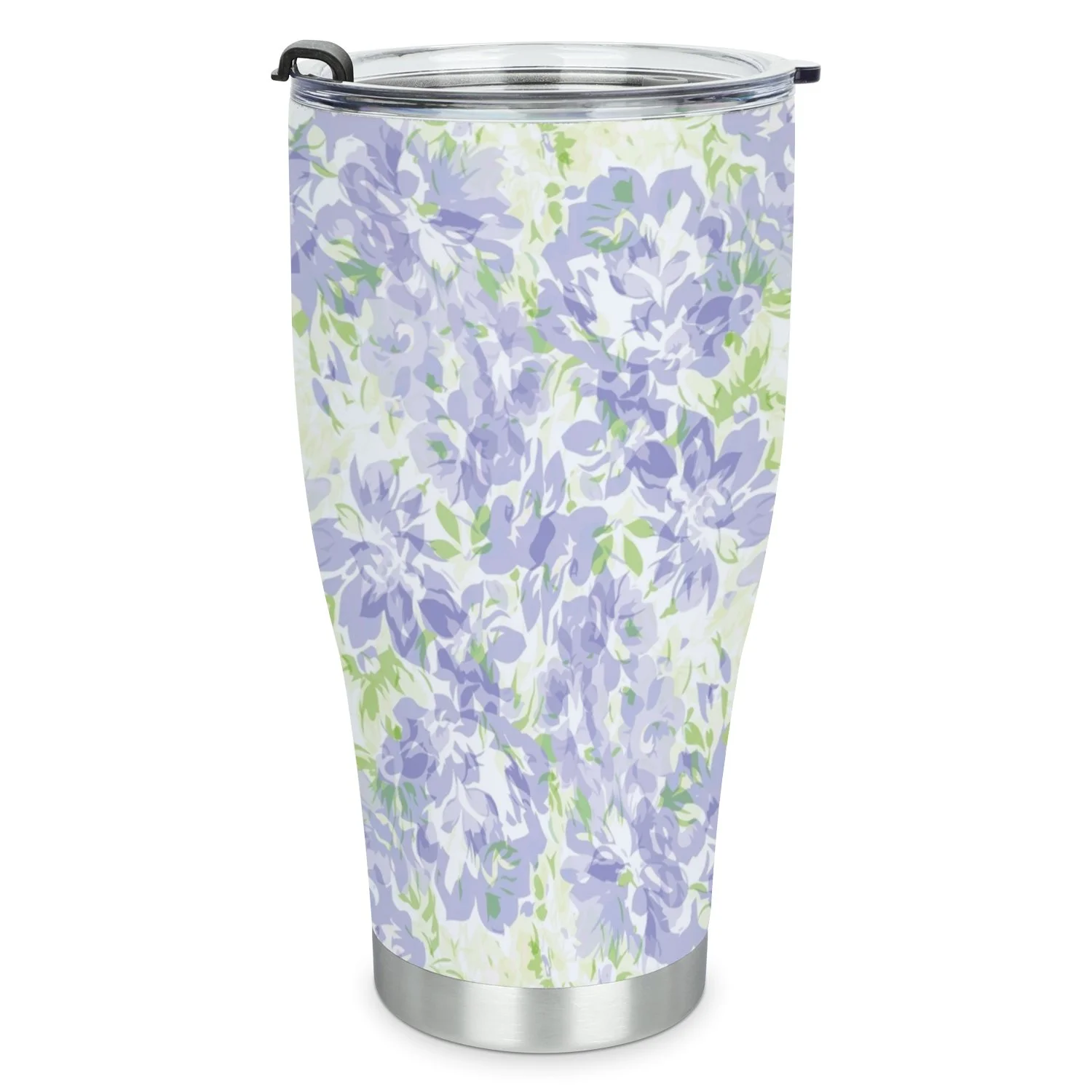 Hidove Stainless Steel Tumbler, Blue with Green Floral Pattern 30oz Leak Proof & Stainless Steel Bottle for Hot & Cold Drinks - Coffee Travel Mug, Water Metal Canteen, Thermal Cup