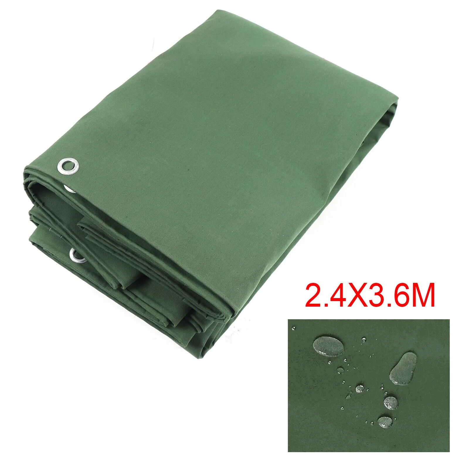 8x12Feet Heavy Duty Canvas Tarp Waterproof Tarpaulins Ripstop Cotton Canopy Cover Tent Mildew Resistant Equipment Protection Green