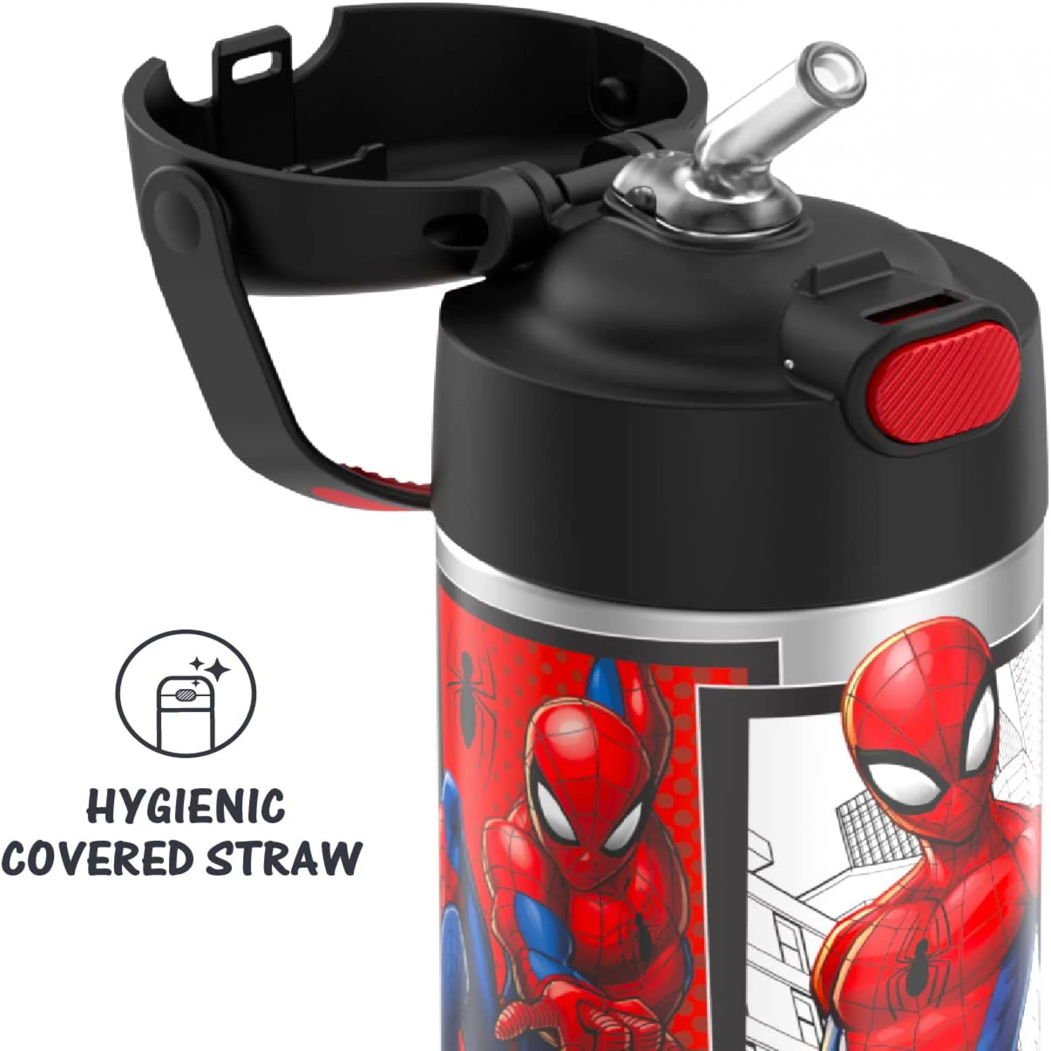 Marvel Comics Spider-Man Character Frames Stainless Steel 12oz Thermos Funtainer