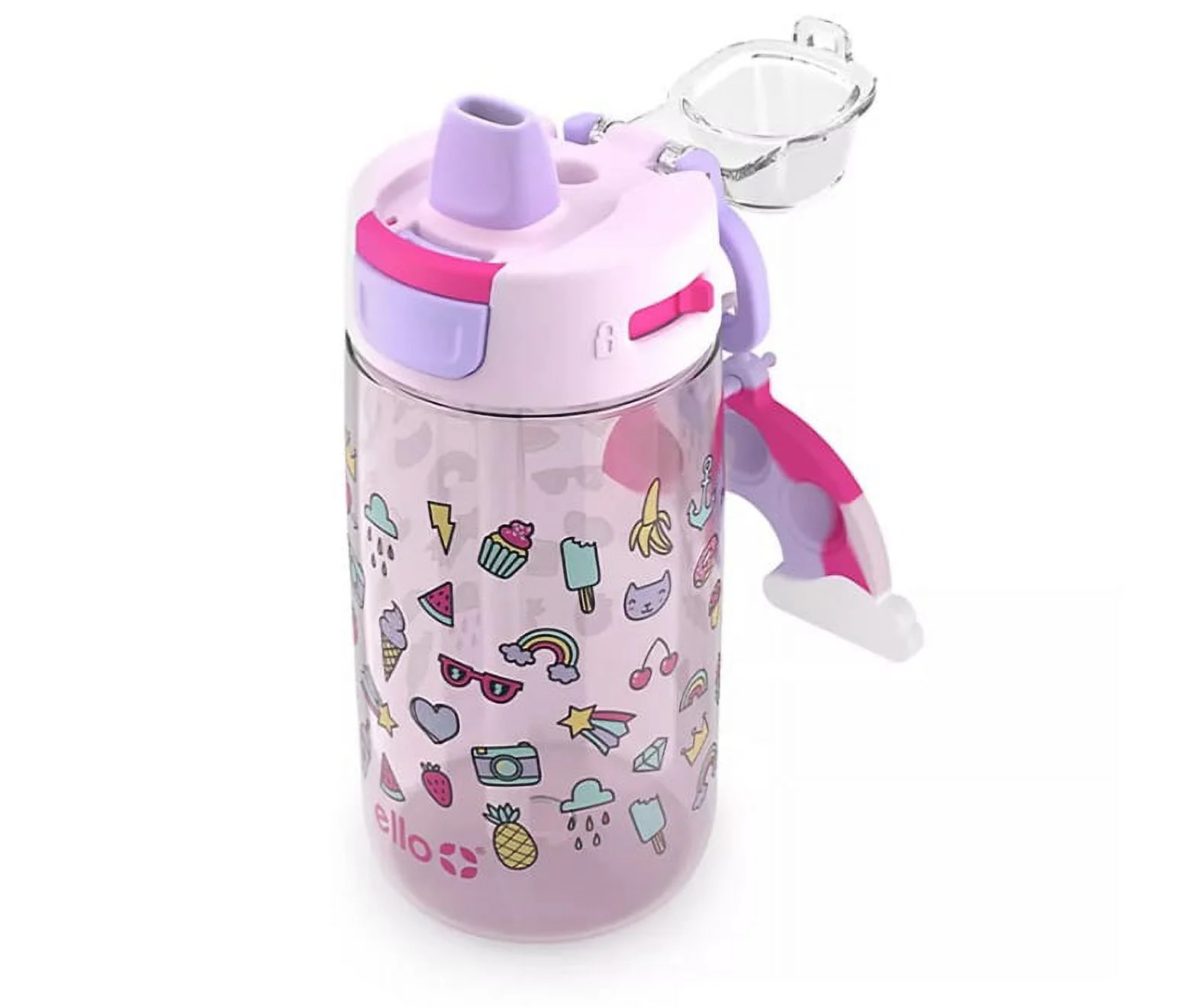 Ello Colby Pop! 14oz Tritan Kids Sweet Escape Water Bottles with Fidget Toy, 3-Pack