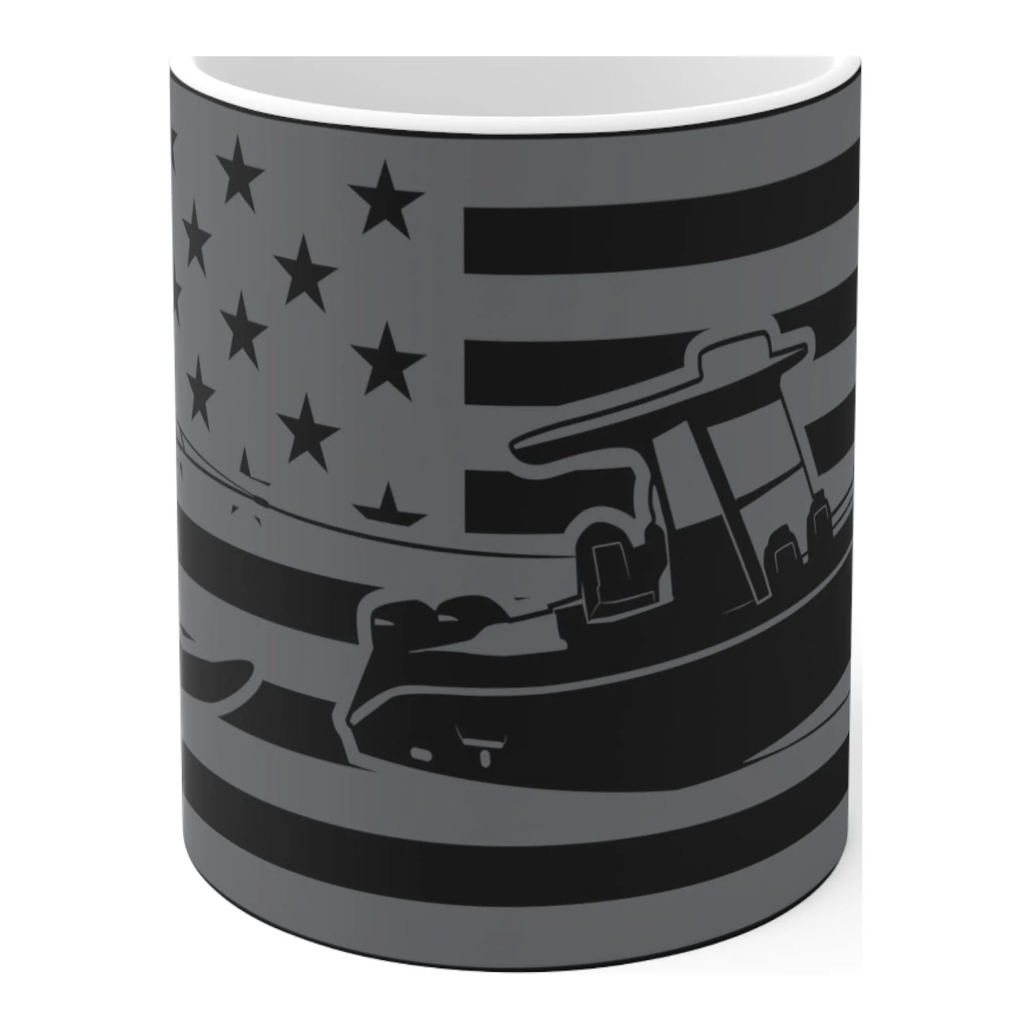 Ceramic Mug 11oz Waterski USA Flag