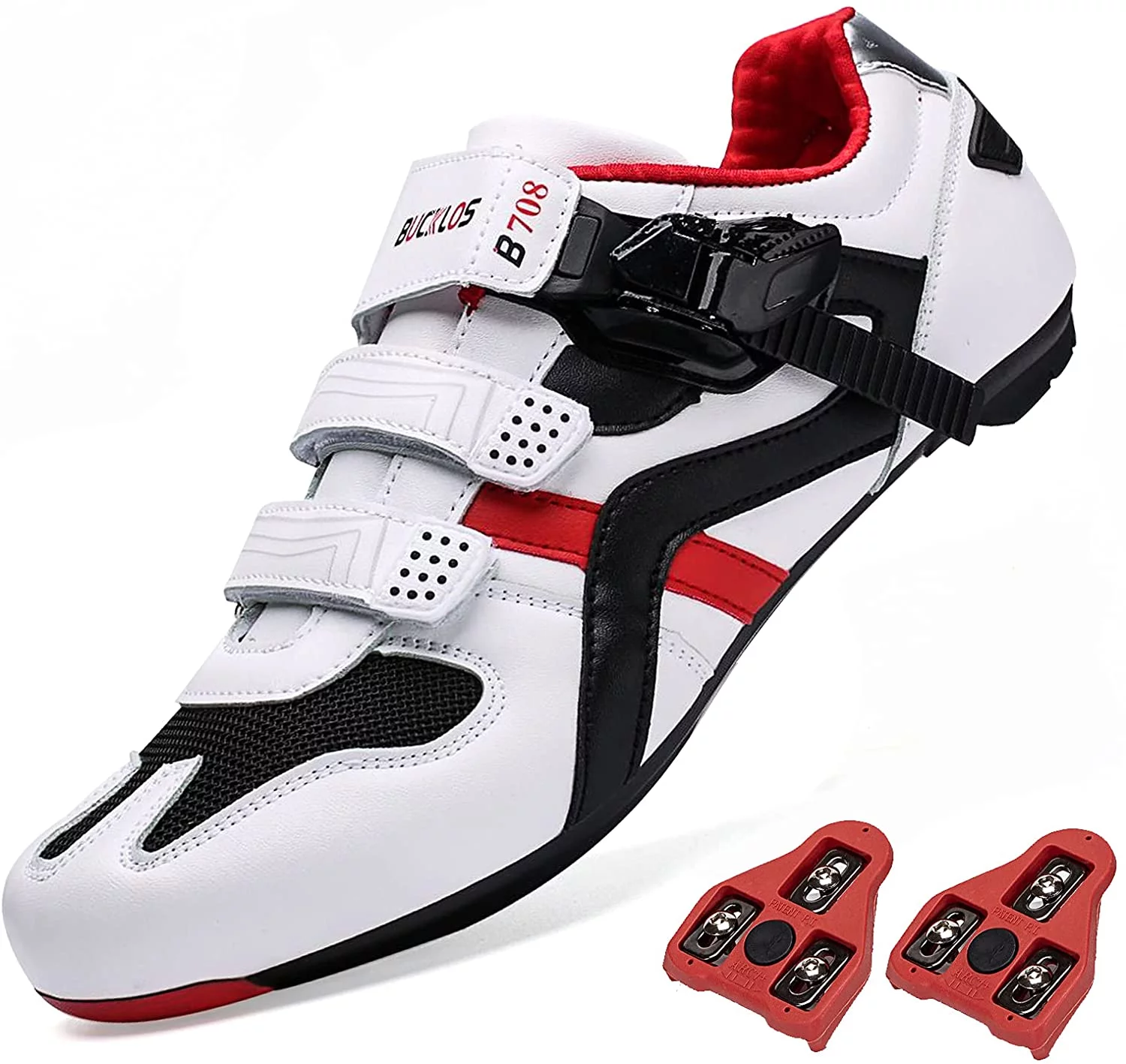 Road Bike Shoe with Cleats, Men Womens Indoor Cycling Shoes, Fit for Peloton Bike Shoes, Mesh Cycling Shoes Compatible with Look Delta SPD/SPD-SL