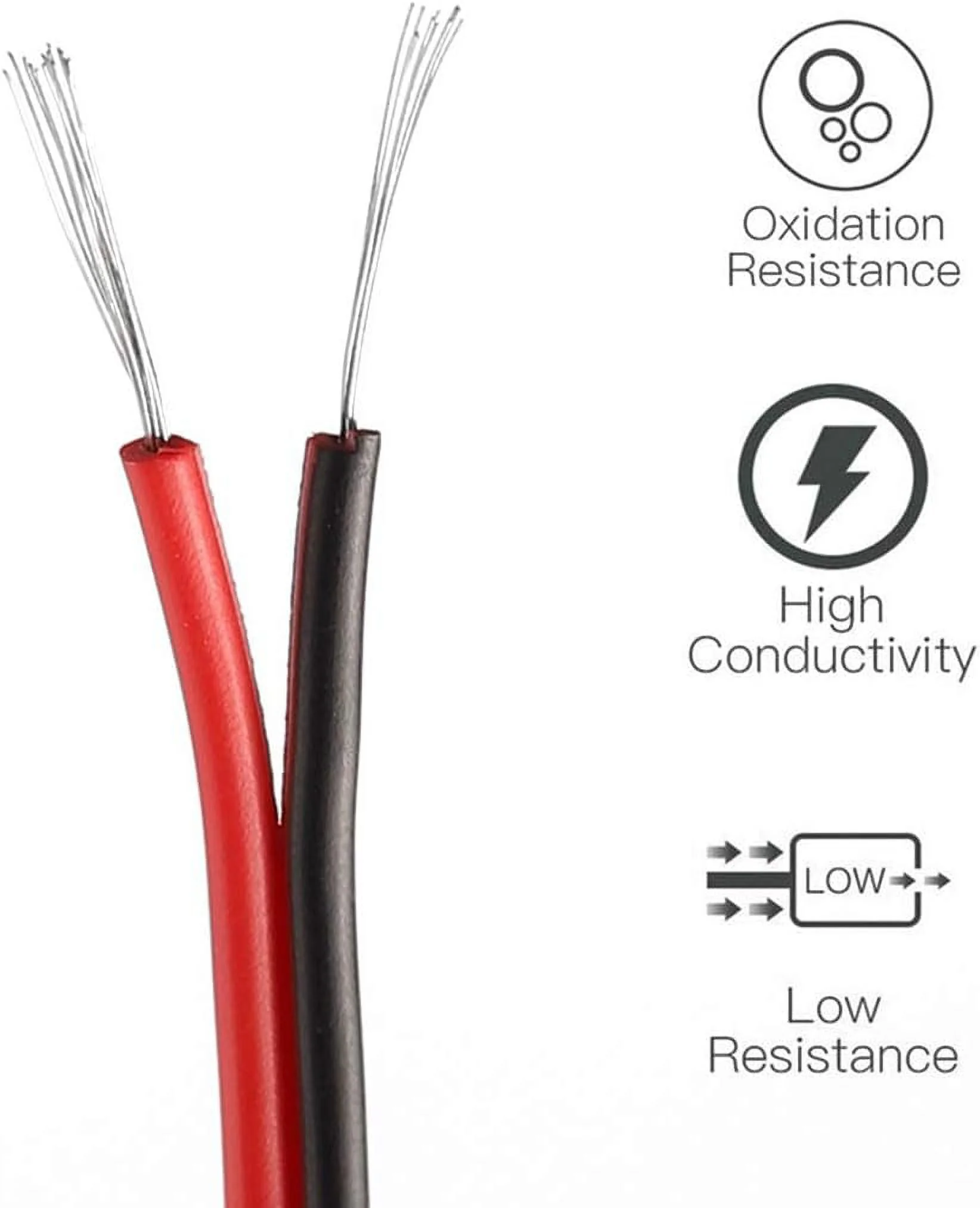 Shangyuan Boat Light Extension Cable Wire Cord for 3528 5050 5630 Led Strip Light Single Color, 66ft 22awg 2pin Wires for Pontoon Boat Kayak Stern Anchor Mast Courtesy Navigation Bow Marine