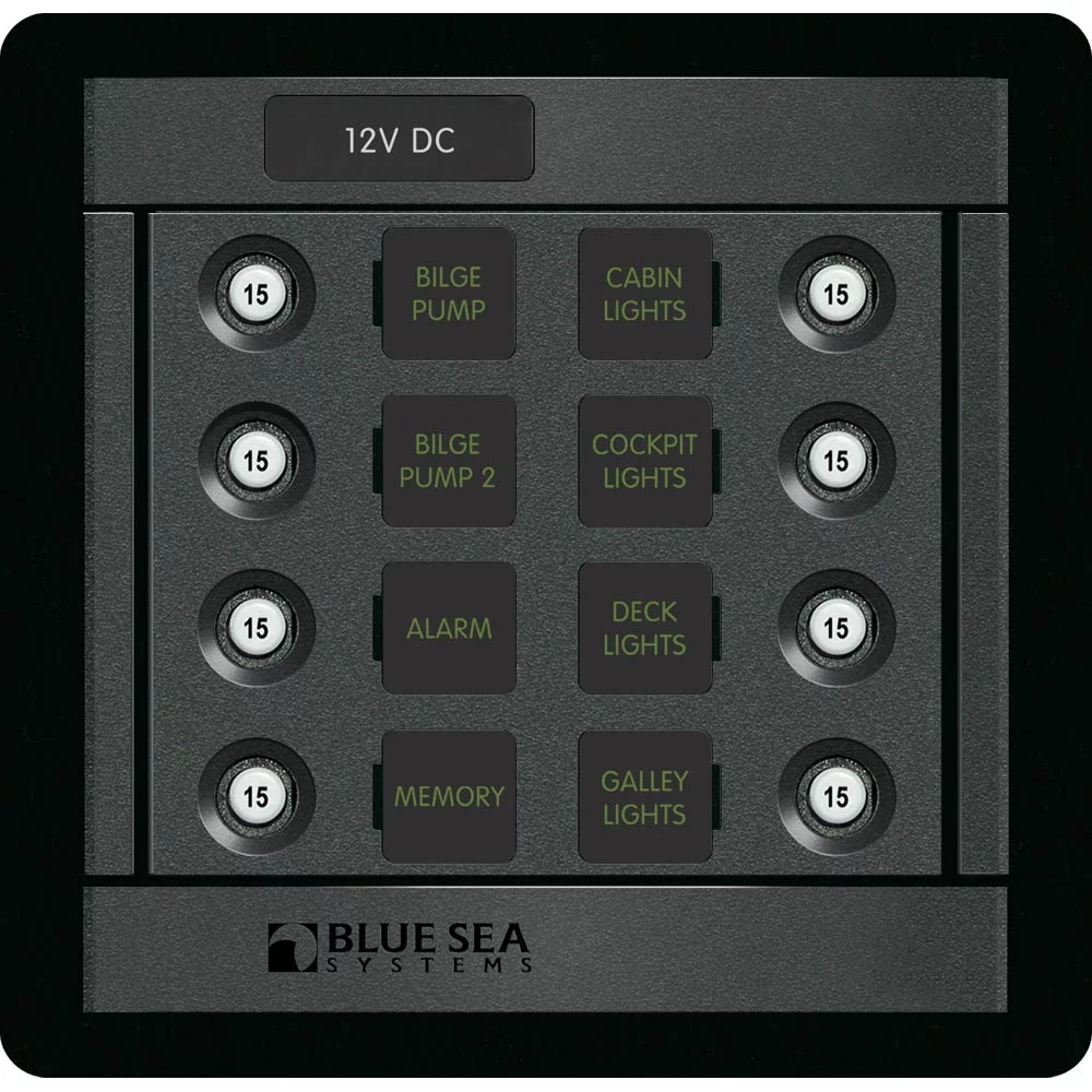 Blue Sea - 1450-BSS Panel 360 DC 8pos CLB S  (1EA)