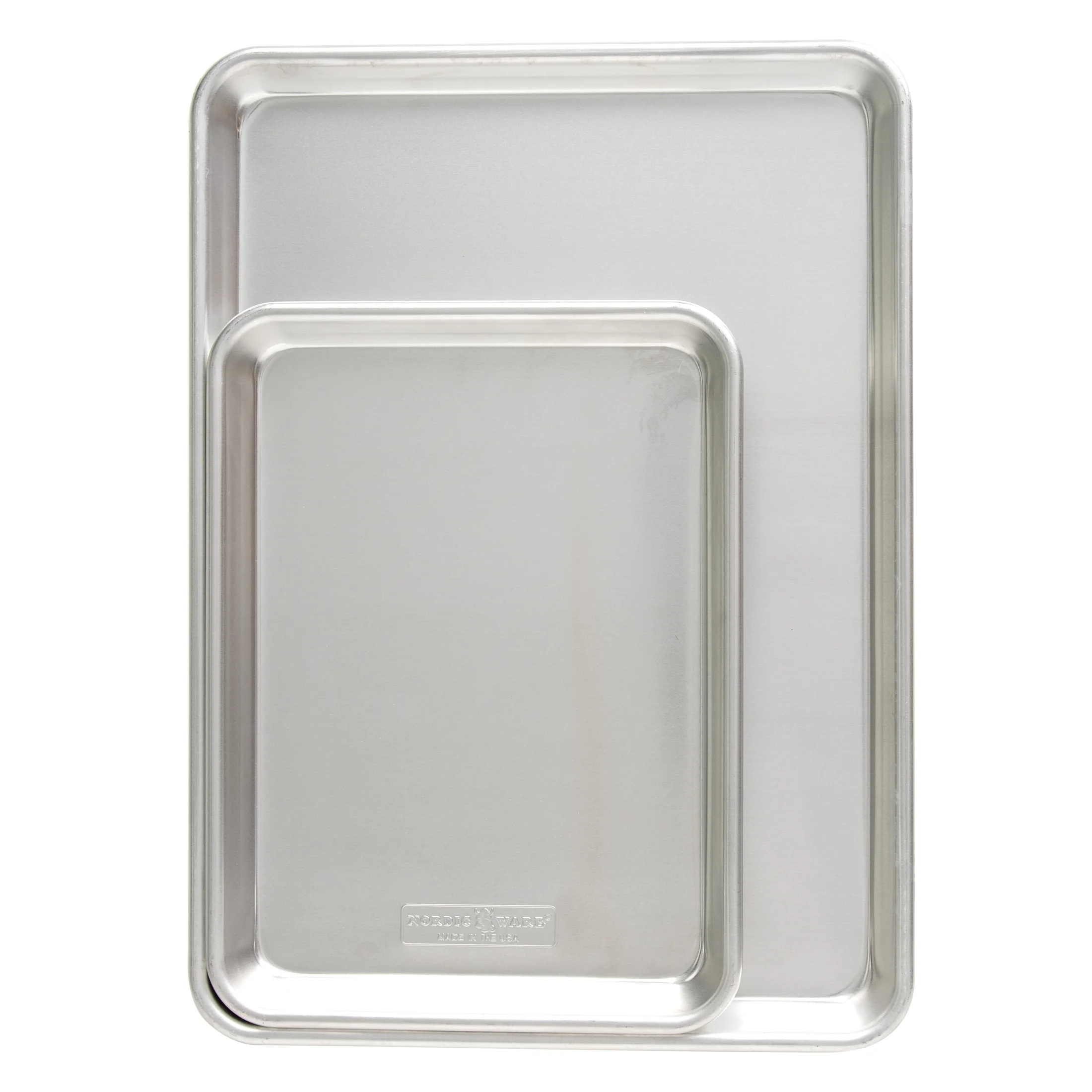 Nordic Ware Naturals Aluminum Quarter Sheet & Half Sheet Baking Pan Set, Silver