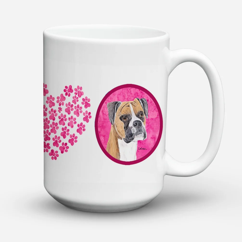 Carolines Treasures SC9121PK-CM15 Boxer Dishwasher Safe Microwavable Ceramic Coffee Mug 15 ounce, 15 ounce, multicolor