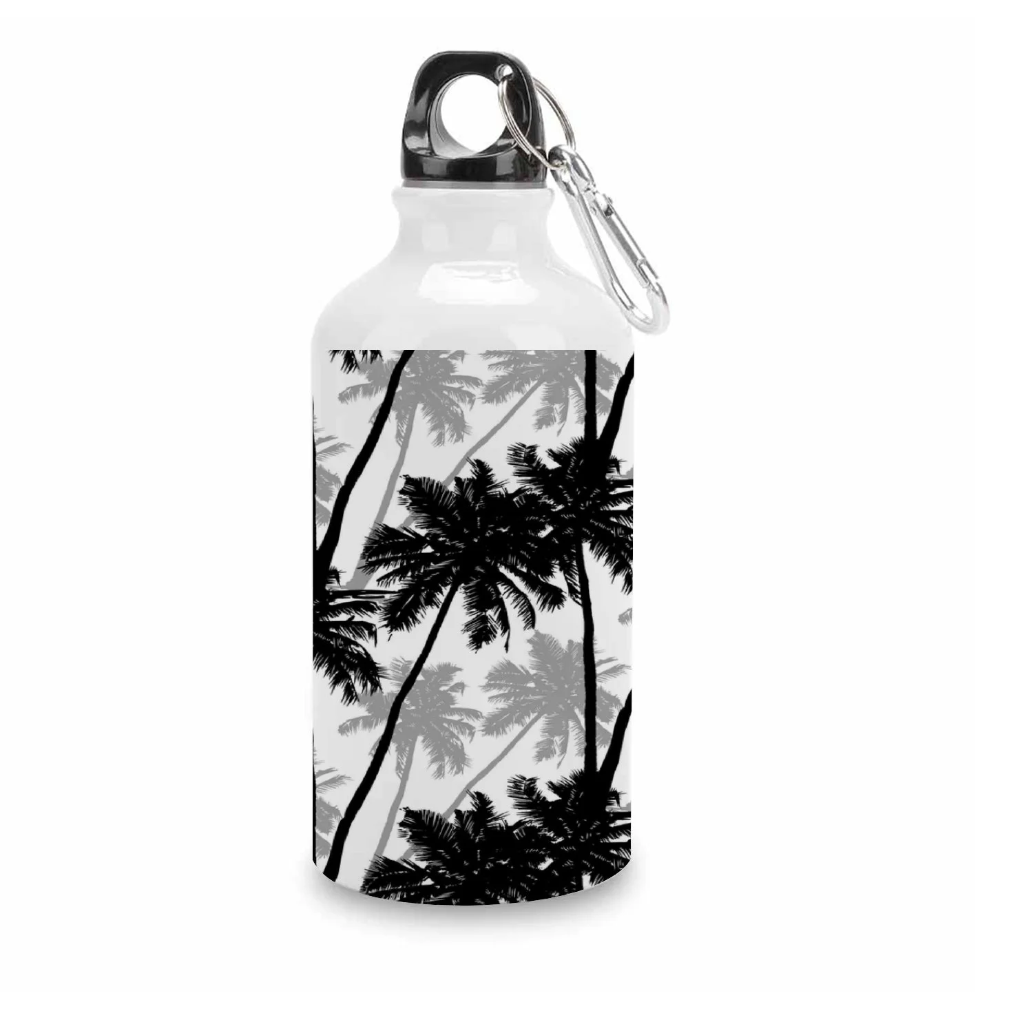 SKYSONIC 400ml Sport Aluminum Water Bottle,Palm Trees,Sport Multipack Leak Proof Easy Carry Travel Bottle with Twist Cap for Gym Hiking Camping Running Bike Outdoor