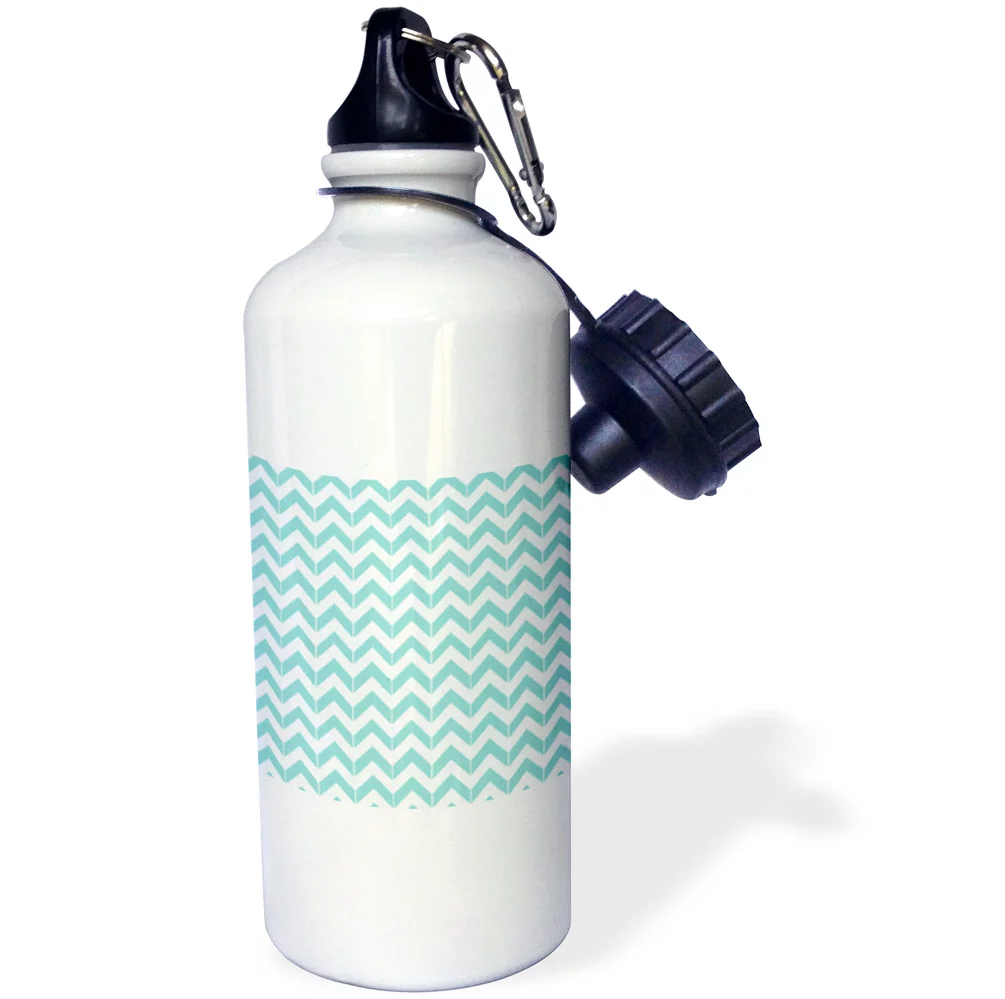 Aqua Blue Chevron Herringbone 21 oz Sports Water Bottle wb-212471-1