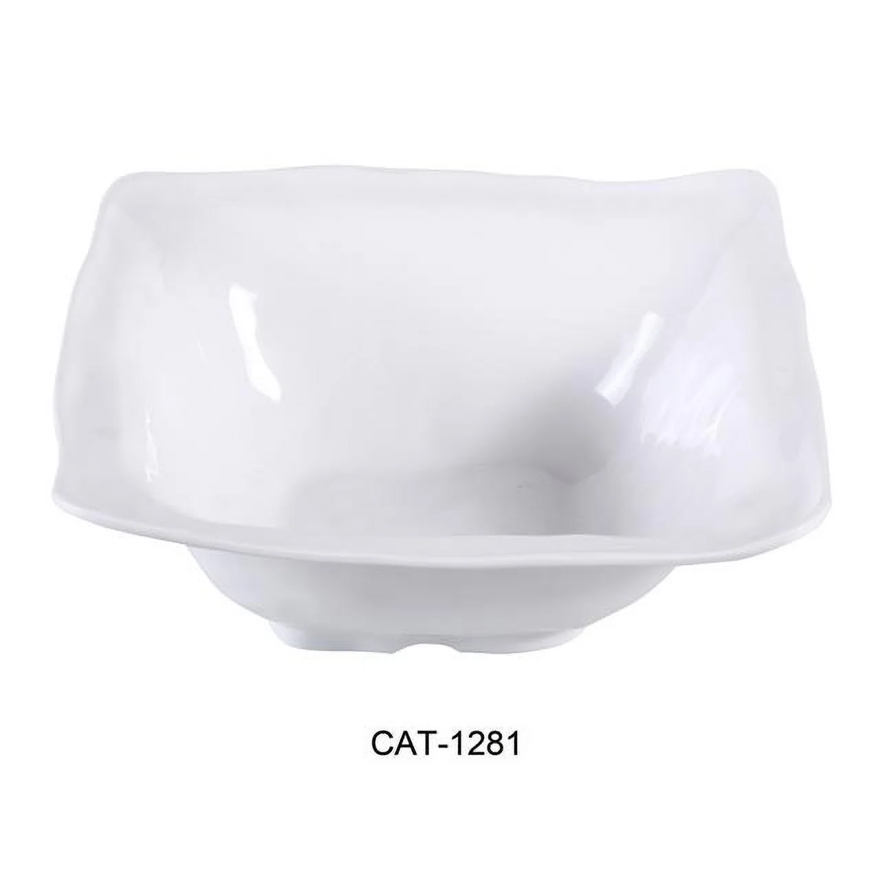 5.5 qt. Catering Square Bowl - Melamine, White - 14 x 14 x 5.25 in. - Pack of 6
