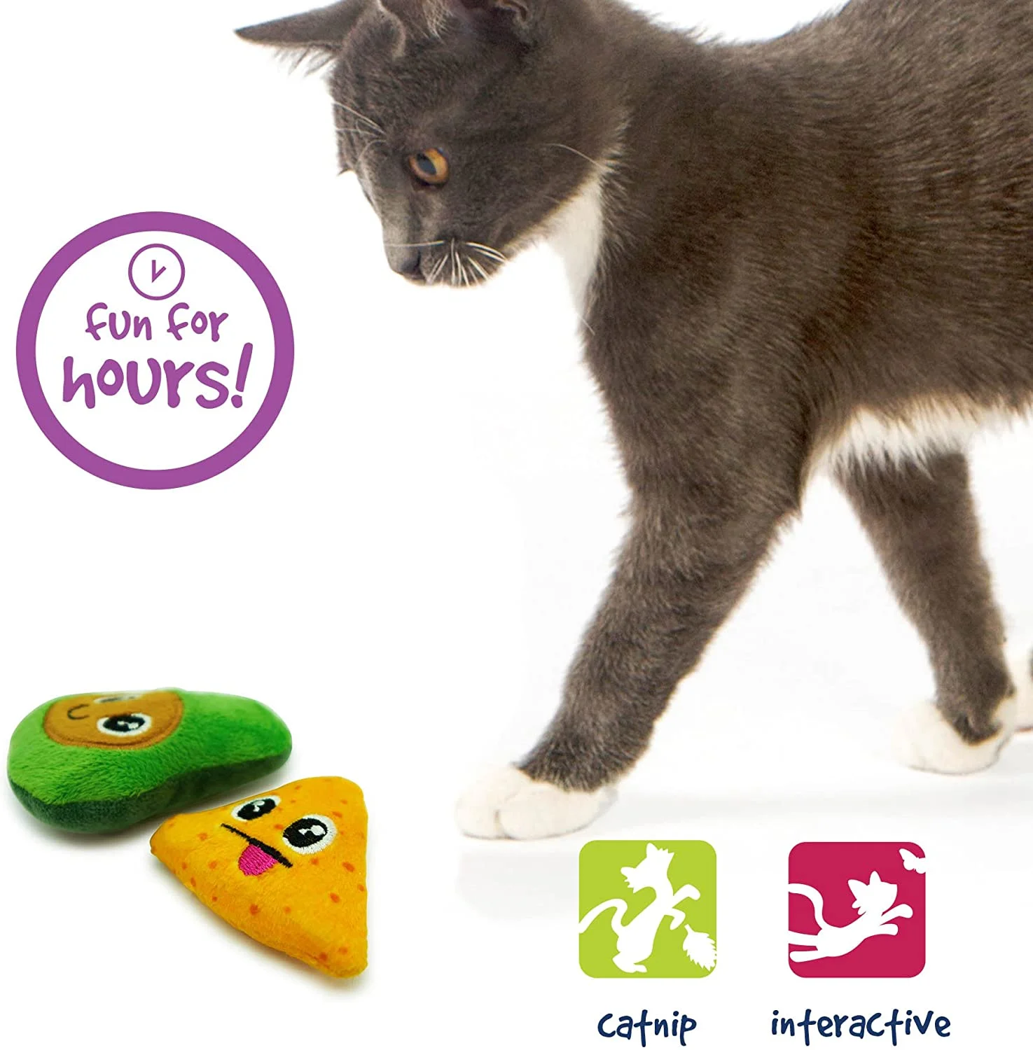 Pet Craft Supply Silly Snacks and Funny Food Crinkle Cuddling Catnip and Silvervine Interactive Cat Toys - Great for Indoor Cats and Kittens,All Breed Sizes