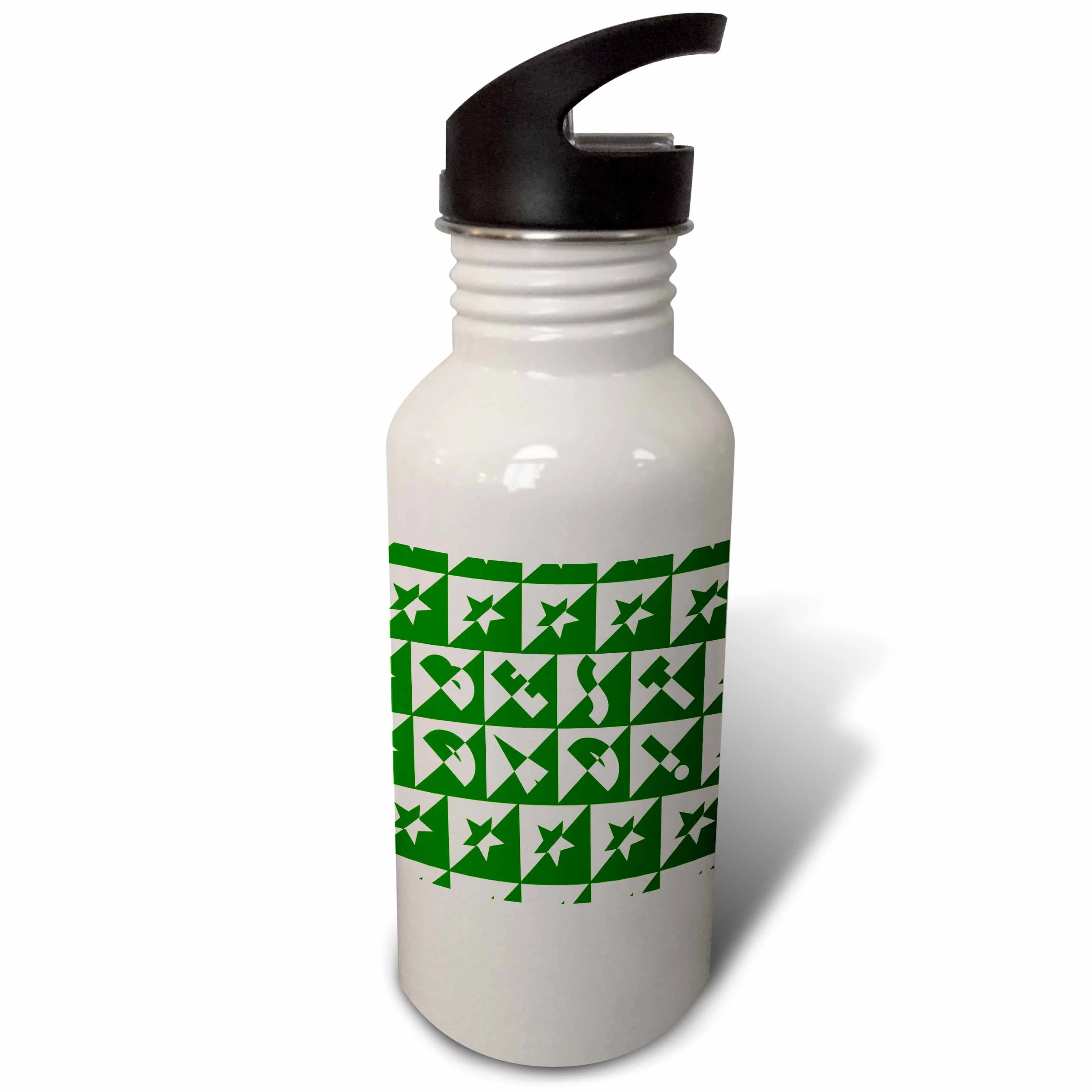 Best Dad Green White Pattern 21 oz Sports Water Bottle wb-17274-1
