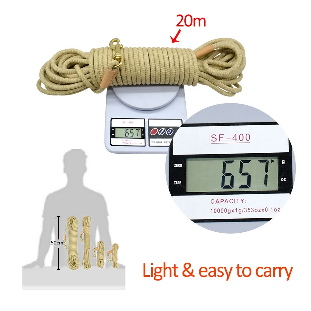 10/16/33/66ft Long Strong Dog Tracking Leash Braided Rope Large Dogs Training