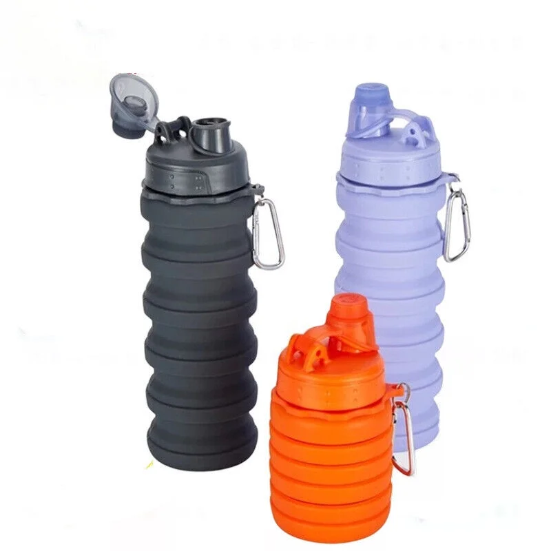 Collapsible Water Bottles Portable Leak proof  Reusable Silicone Water Bottles