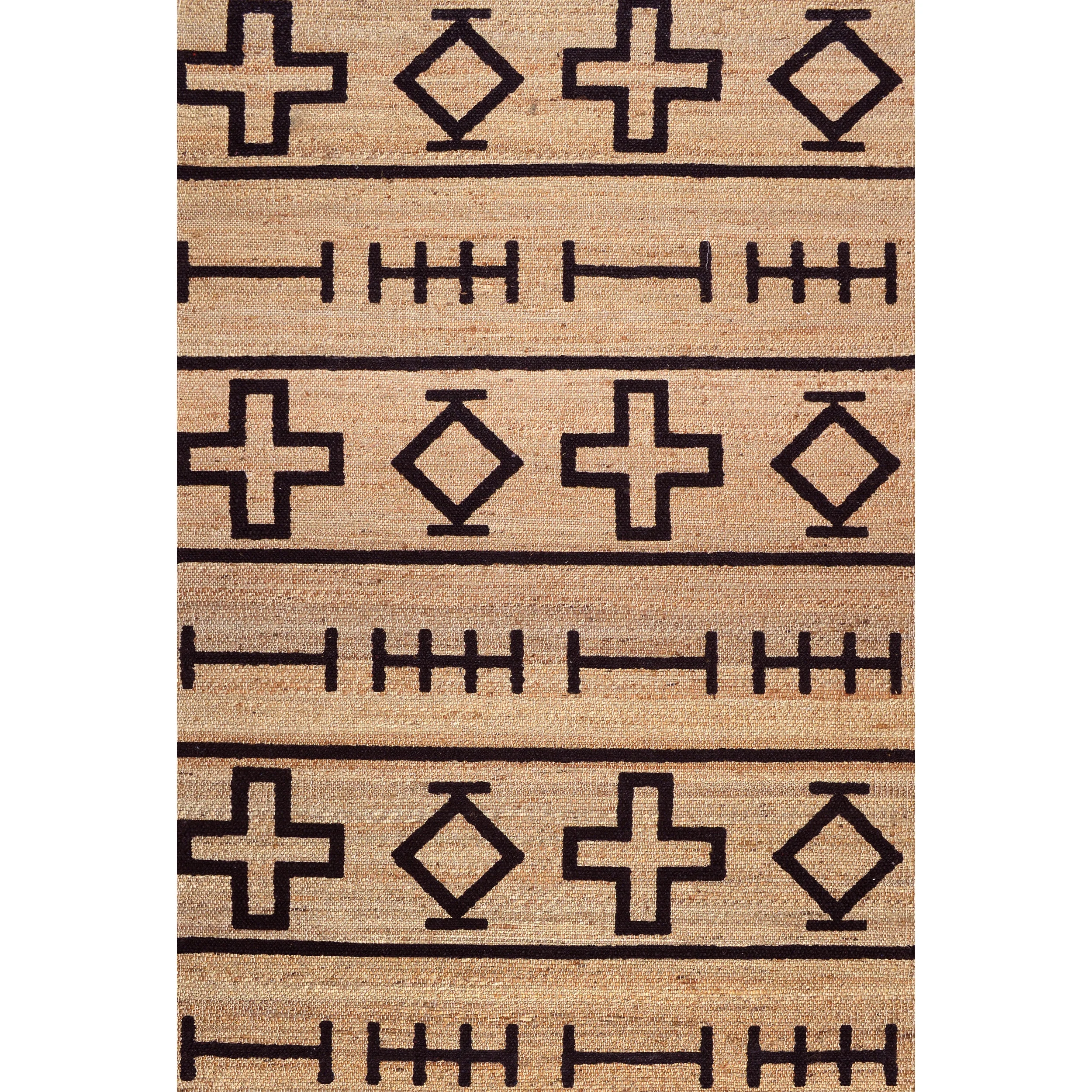 nuLOOM Native Symbols Hand Loomed Jute Area Rug, 10' x 14', Natural