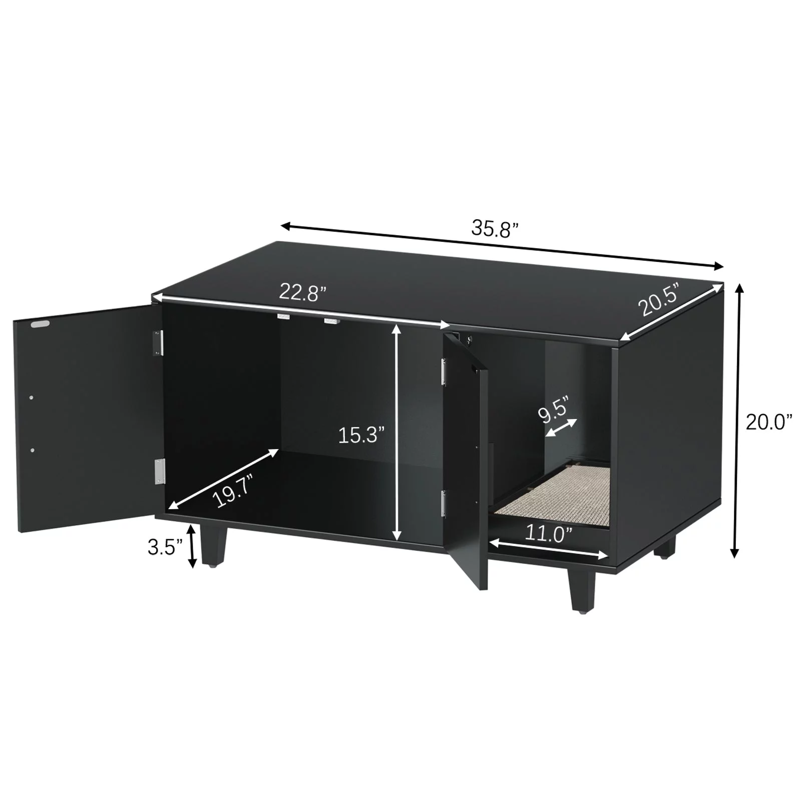 GDLF Modern Pet Crate Cat Washroom Hidden Litter Box Enclosure House Table