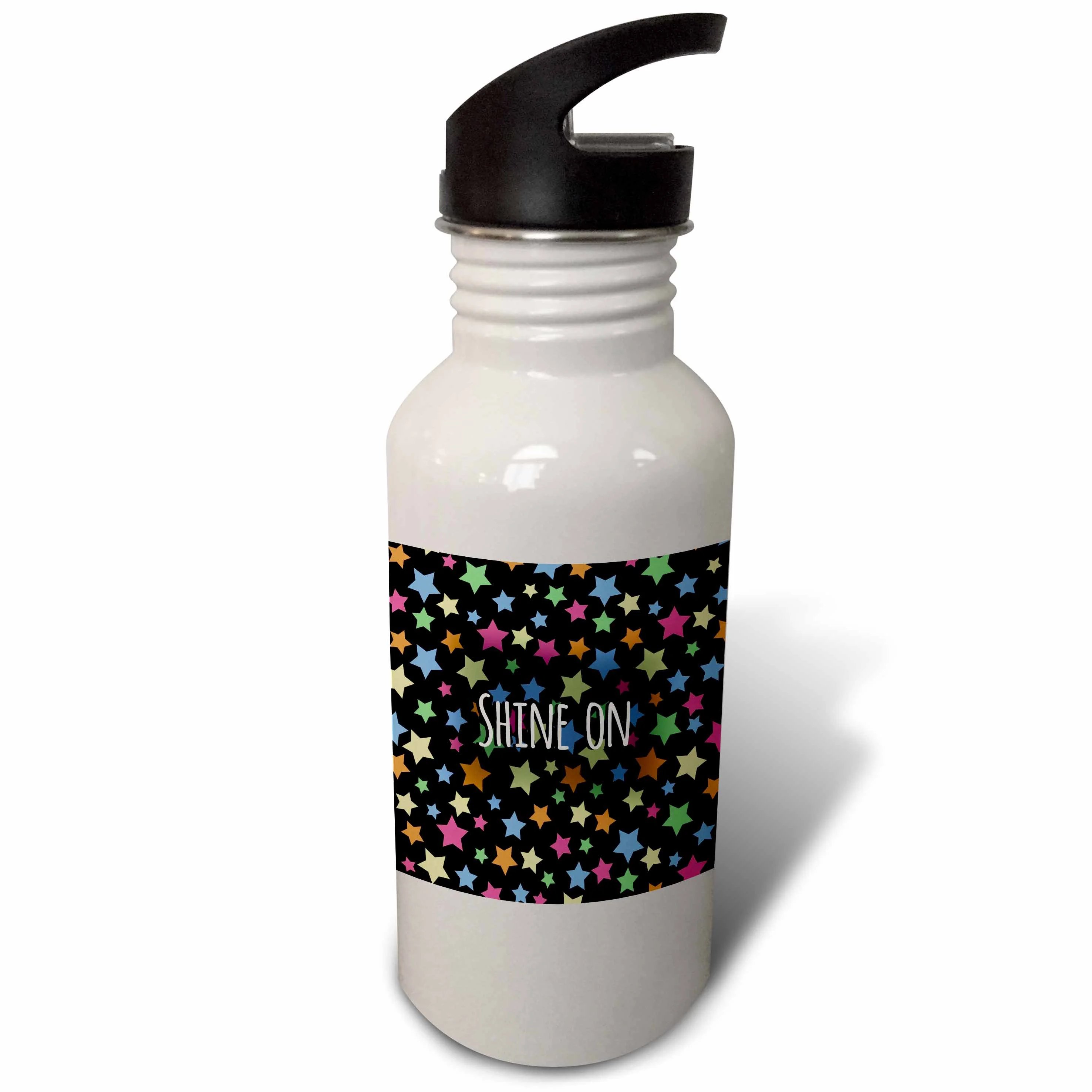 Shine on - inspiring sayings colorful stars - motivational words 21 oz Sports Water Bottle wb-151367-1