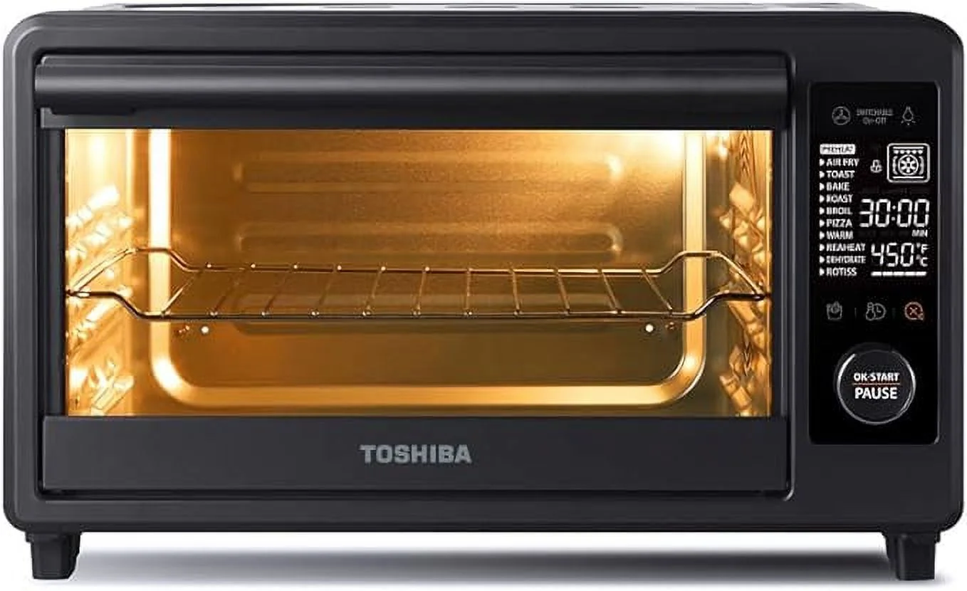 Open Box Toshiba Air Fryer Toaster Oven 6-in-1 Digital TL2-AC25CZA-GR - Charcoal Grey